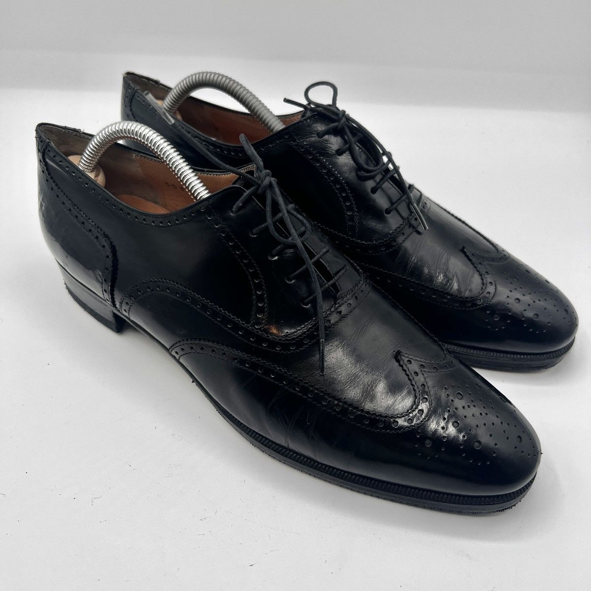 Salvatore Ferragamo Salvatore Ferragamo Men's Leather Wingtip Oxford Brogue Size US 9.5 / EU 42-43 - 1 Thumbnail