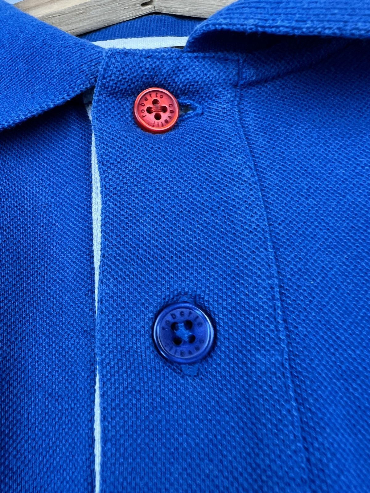 Designer × Roberto Cavalli Roberto Cavalli Blue Polo Shirt sleeve logos Size US L / EU 52-54 / 3 - 7 Thumbnail