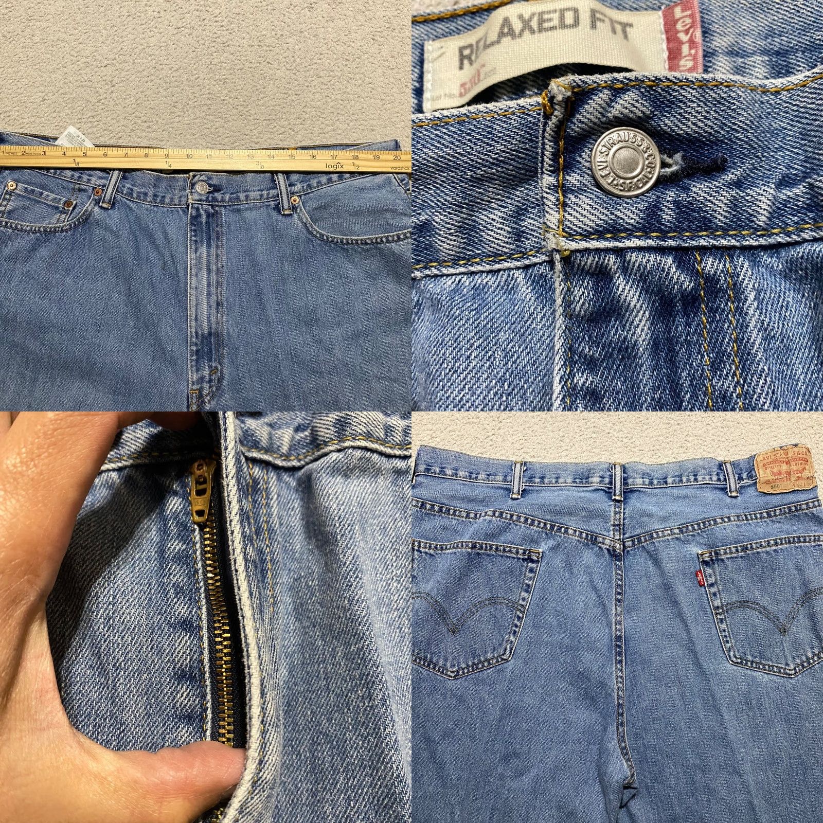 Levi's Levi's 550 Jeans Mens 42x30 Blue Denim Straight Relaxed Fit 5-Pocket Cotton Denim Jeans Blue Mens 550 90s Retro Style (if applicable) Size US 42 / EU 58 - 8 Thumbnail