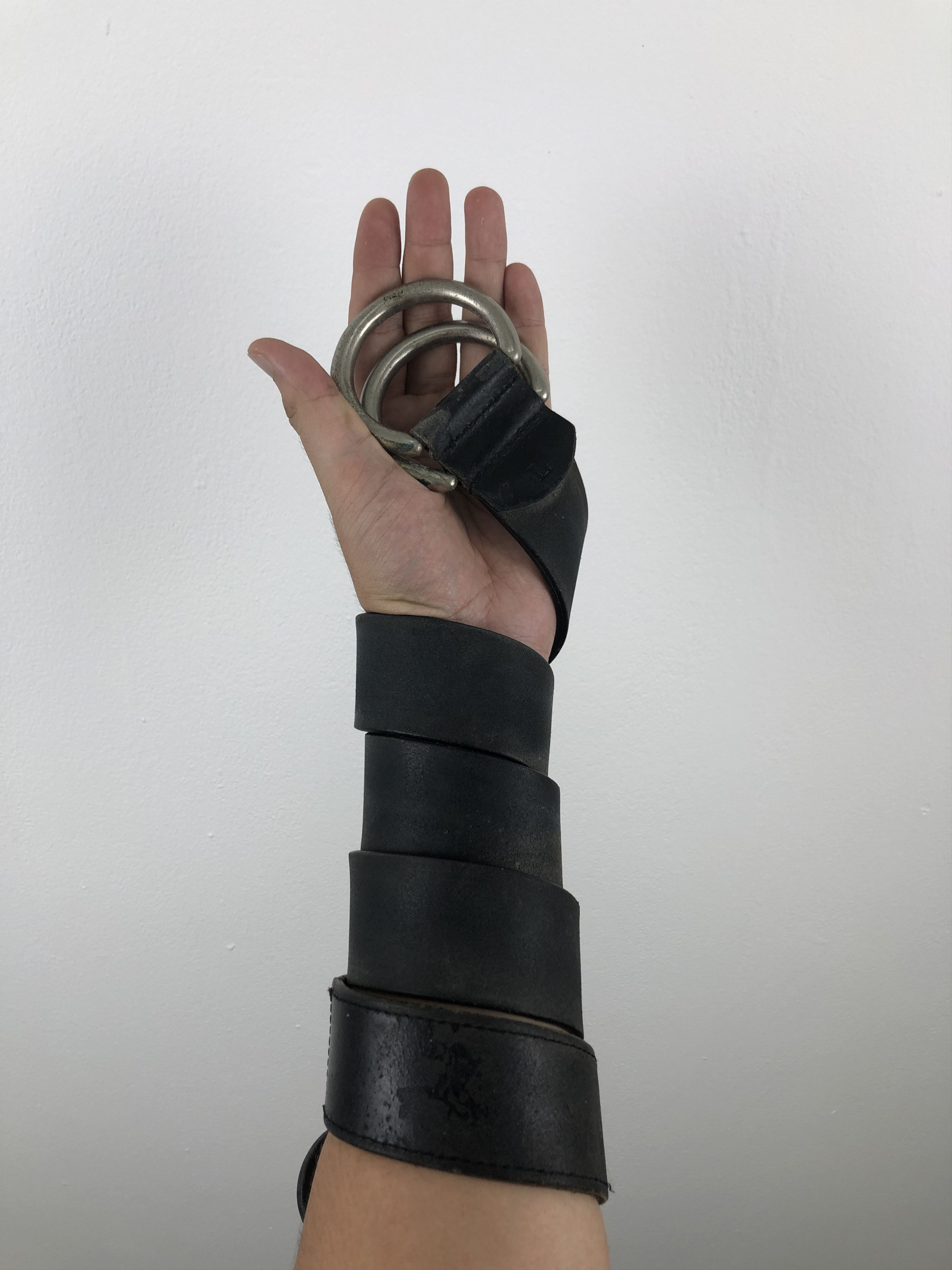 Genuine Leather Vintage Double Ring Buckle Japanese Leather Belt B0026 Size ONE SIZE - 1 Thumbnail