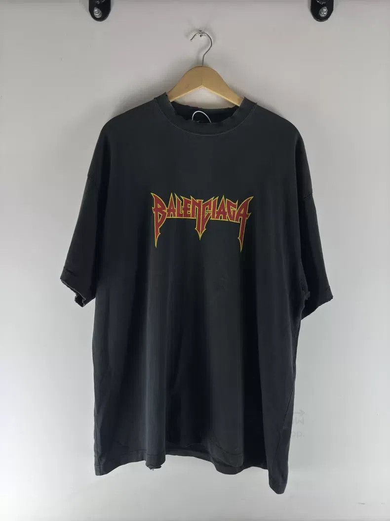 Balenciaga Balenciaga Solid Color Logo Printed Jersey Short Sleeve T- Size US M / EU 48-50 / 2 - 1 Thumbnail