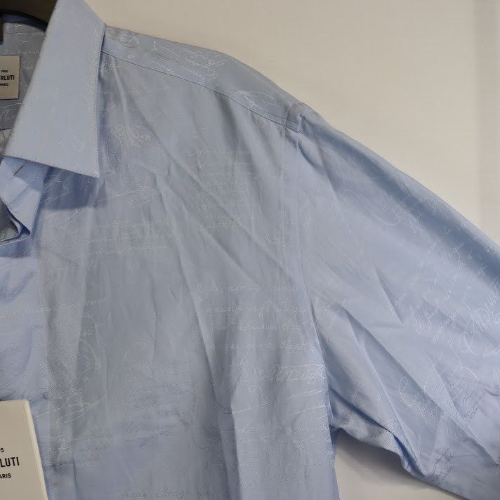 Berluti o1rshd1 Button Up Shirt in Sky Blue Size US M / EU 48-50 / 2 - 5 Thumbnail