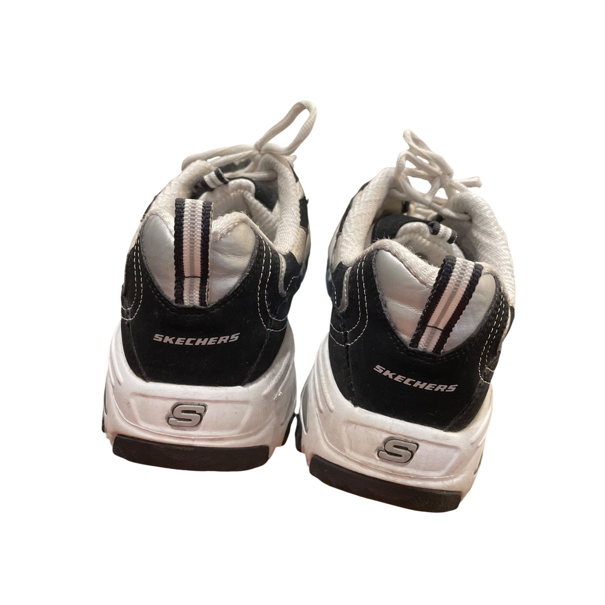 SKECHERS Skechers D'lites mens black white leather low top sneakers s Size US 10.5 / EU 43-44 - 12 Thumbnail