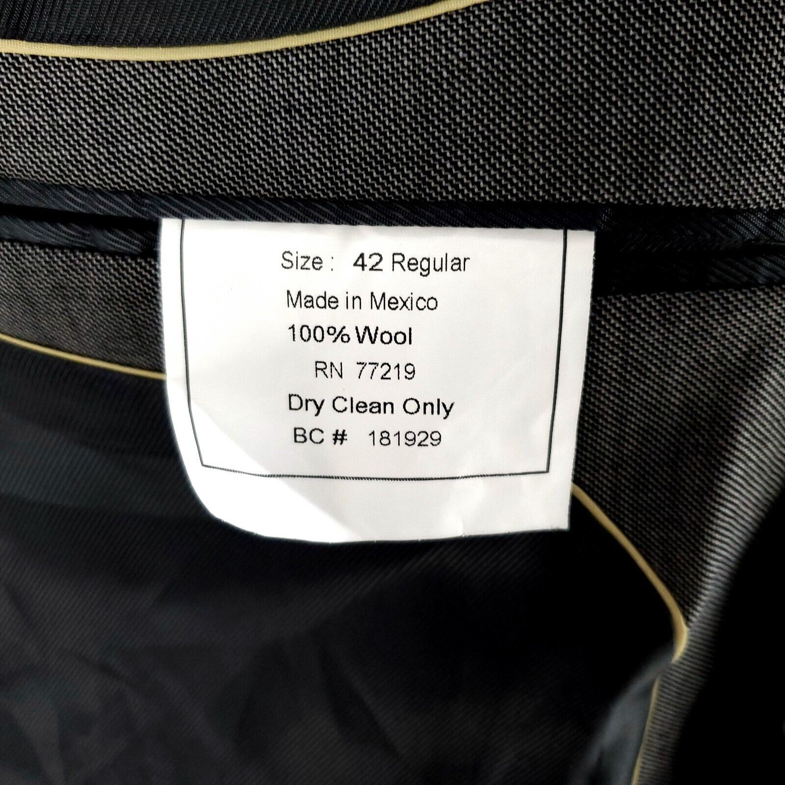 Joseph & Feiss Joseph & Feiss Gold Wool 2 Button Blazer 42R Gray Sharkskin Size 42R - 8 Thumbnail