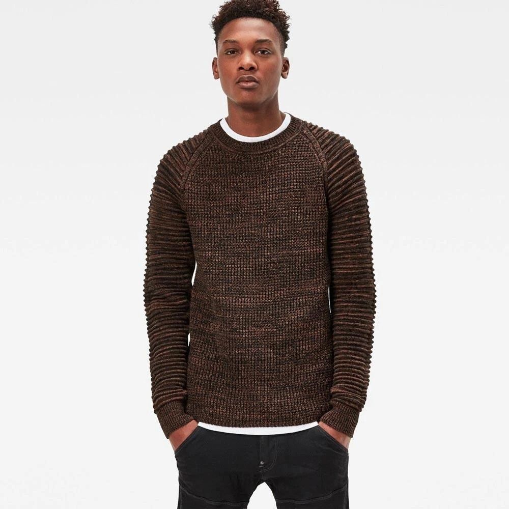 G-Star G-Star RAW Suzaki R Knit Tapered Brown Melange Sweater Size US L / EU 52-54 / 3 - 1 Thumbnail