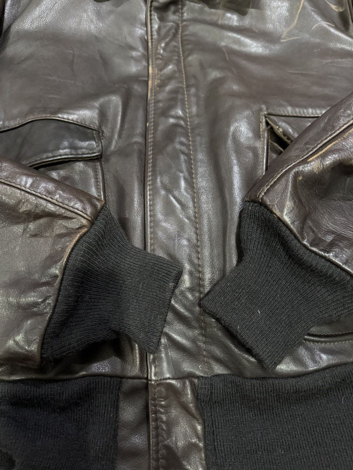 Schott Schott Leather Jacket G1 Flight Bomber Sherpa Brown Size US L / EU 52-54 / 3 - 3 Thumbnail