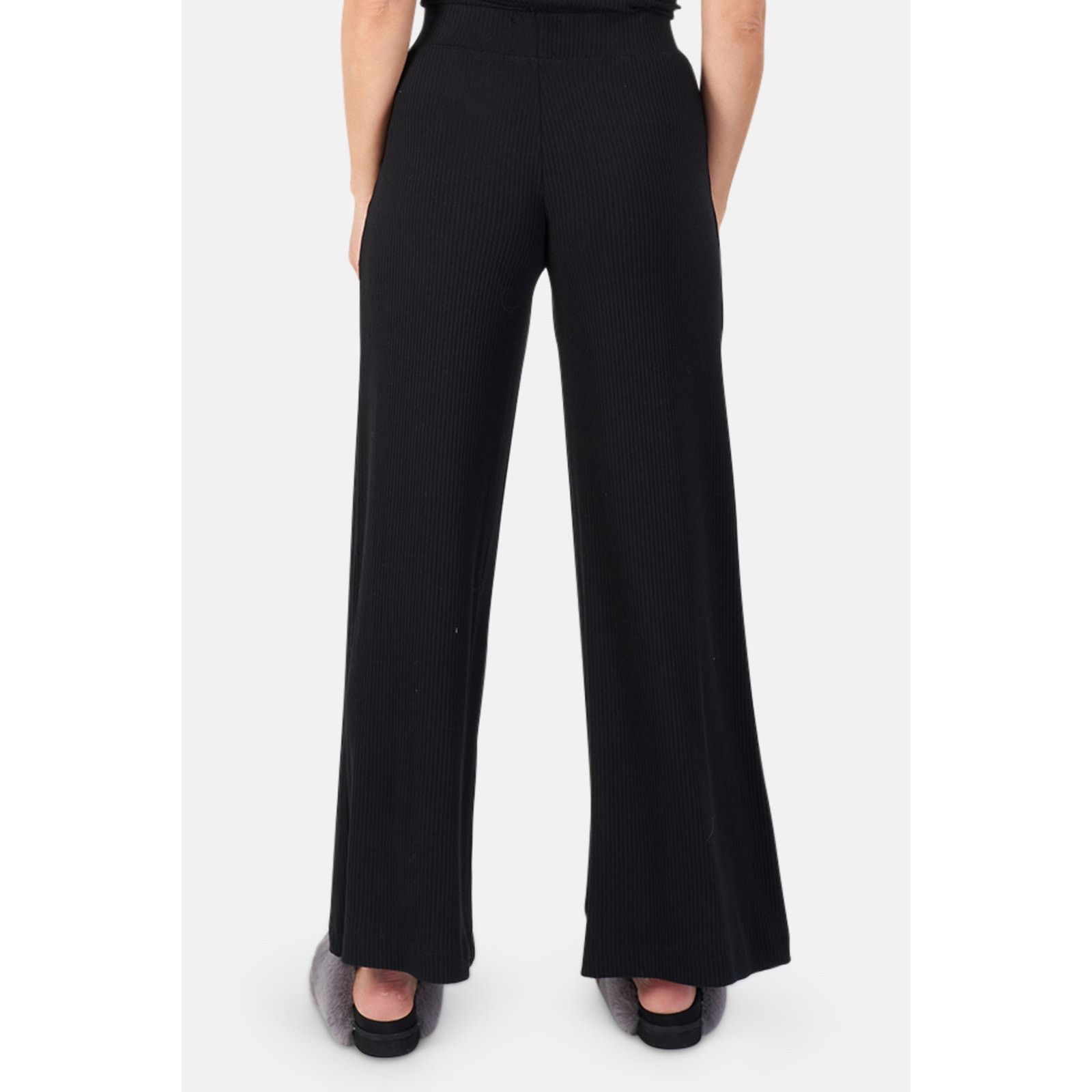 L'AGENCE L'Agence Crawford Wide Leg Pants Black Ribbed Size 30" / US 8 / IT 44 - 3 Thumbnail