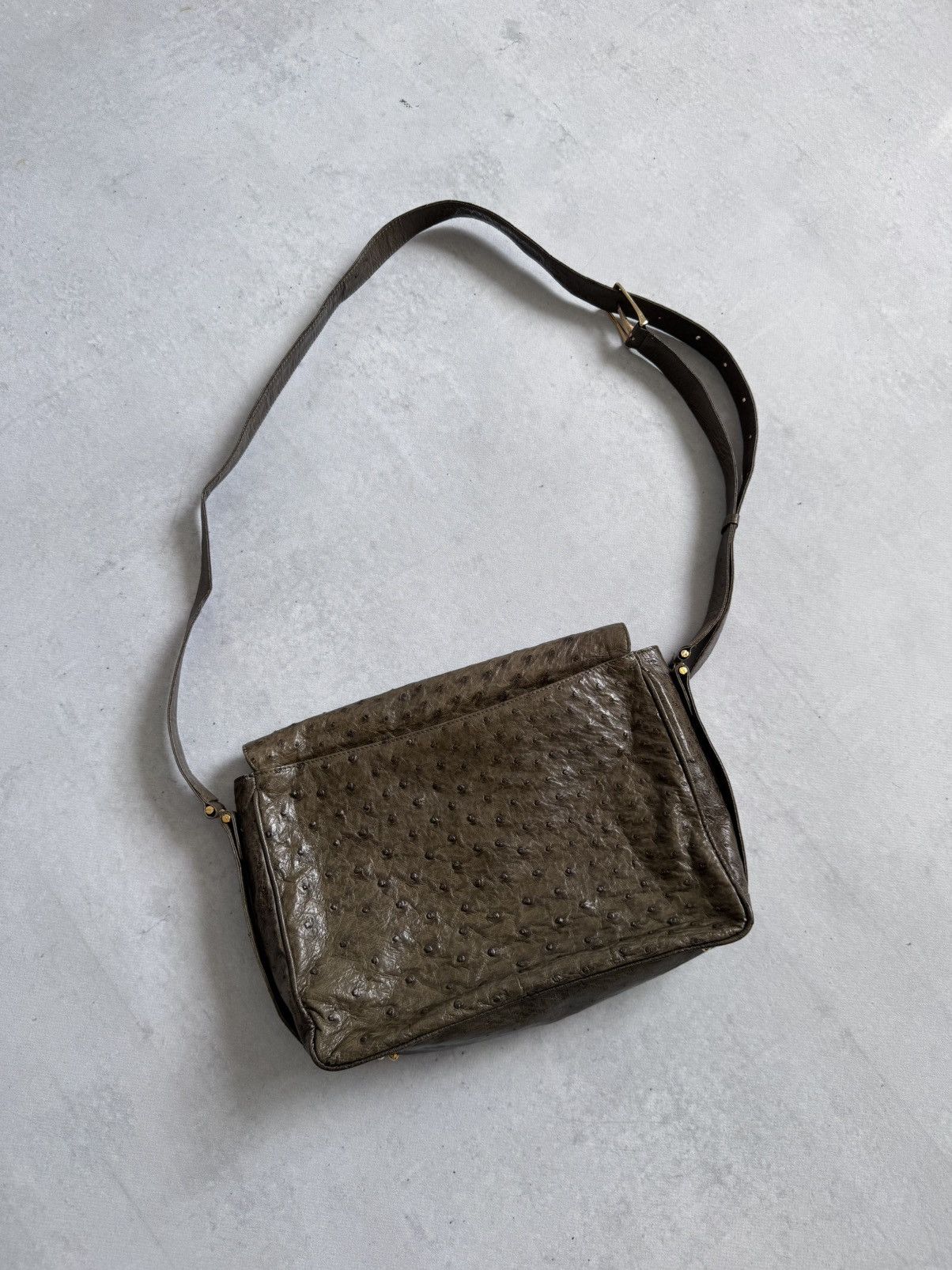 Other Vintage Botique 90’s Ostrich Skin Unisex Shoulder Bag Size ONE SIZE - 11 Thumbnail