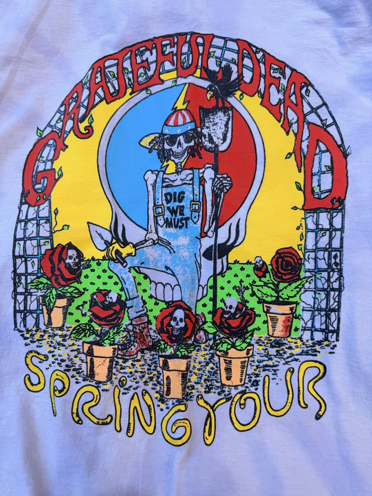 Vintage VTG Grateful Dead Dig We Must Spring Tour tee Size Large Size US L / EU 52-54 / 3 - 3 Thumbnail