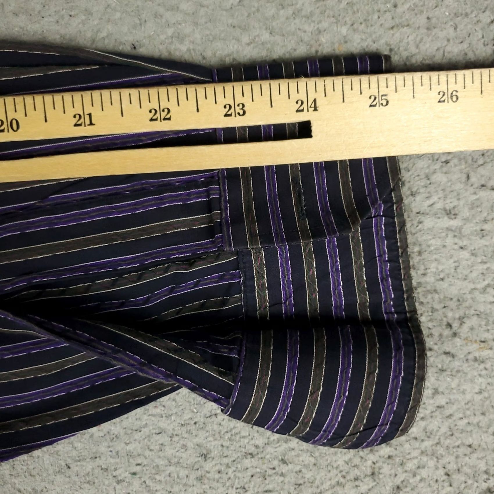 Etro ETRO Shirt Mens Size 42 Purple Striped Button Up Long Sleeve Made In Italy Size US XL / EU 56 / 4 - 7 Thumbnail