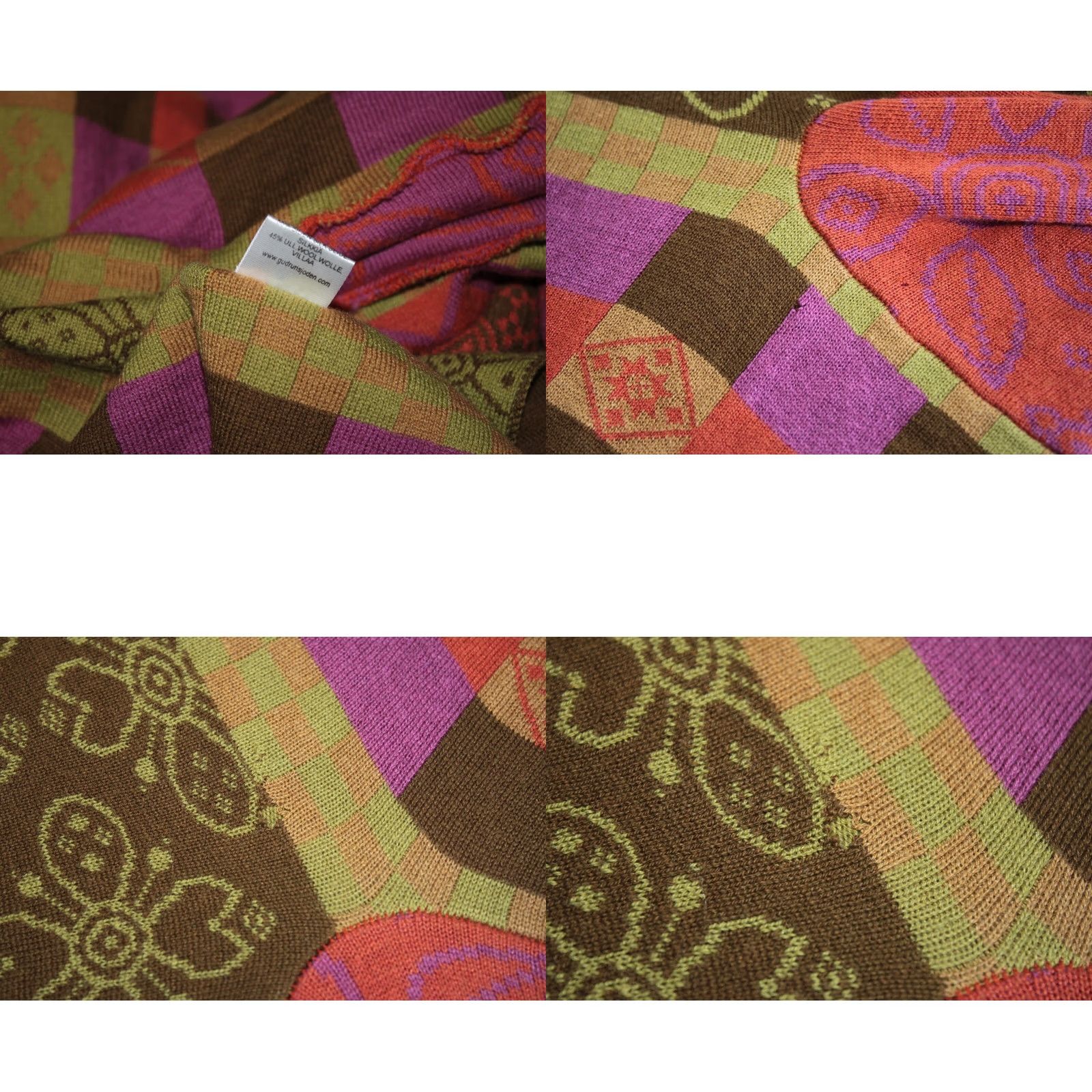 Vintage Gudrun Sjoden Cardigan Jumper Silk Wool Multicoloured L/XL Womens Defects Size L / US 10 / IT 46 - 8 Thumbnail