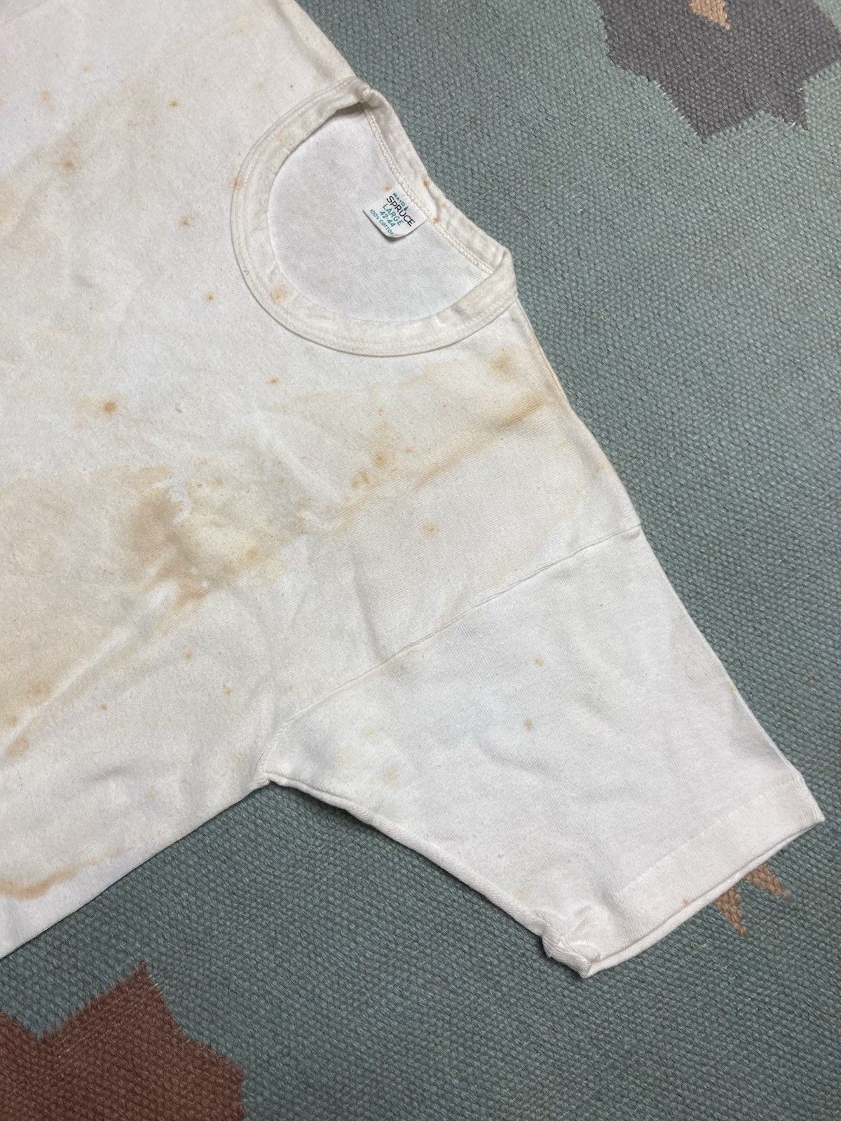 Vintage 60s blank white t shirt mayo spruce grunge soft cotton large Size US L / EU 52-54 / 3 - 4 Thumbnail