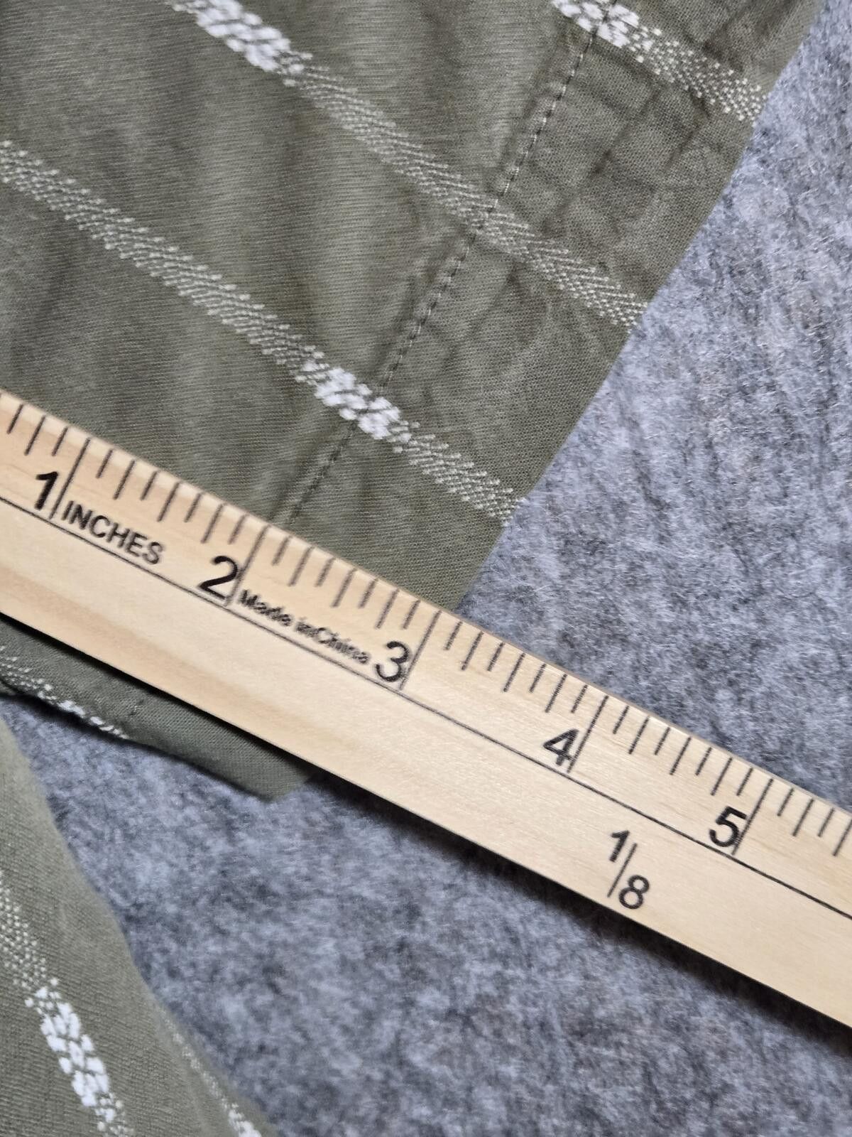 Other Olive 100% Cotton 2XL Stripe Button Down Shirt Boho Size US XXL / EU 58 / 5 - 8 Thumbnail