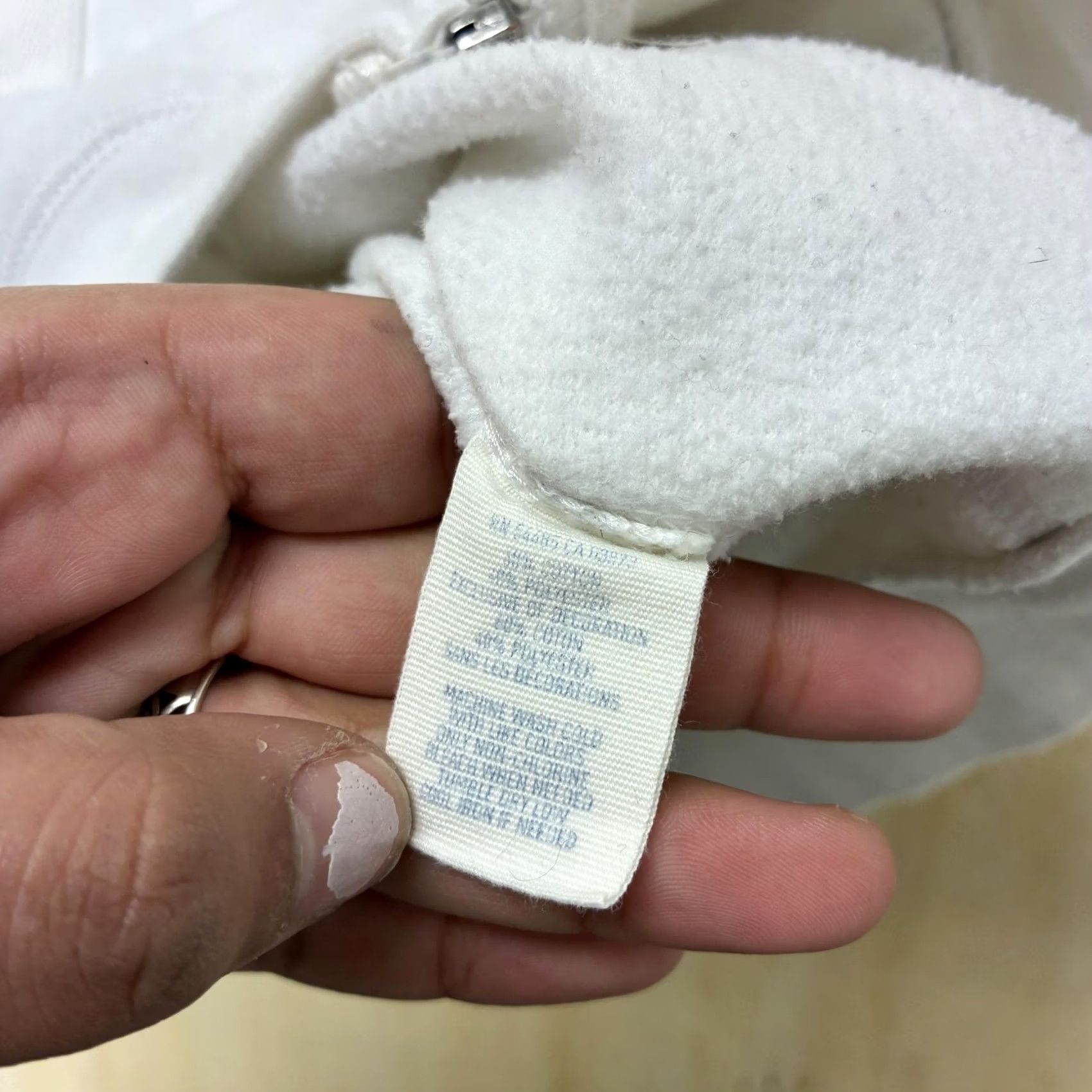 Vintage Aerie Hoodie Womens Medium White Full Zip Fleece Hooded Kangaroo Pocket Logo Size M / US 6-8 / IT 42-44 - 4 Thumbnail