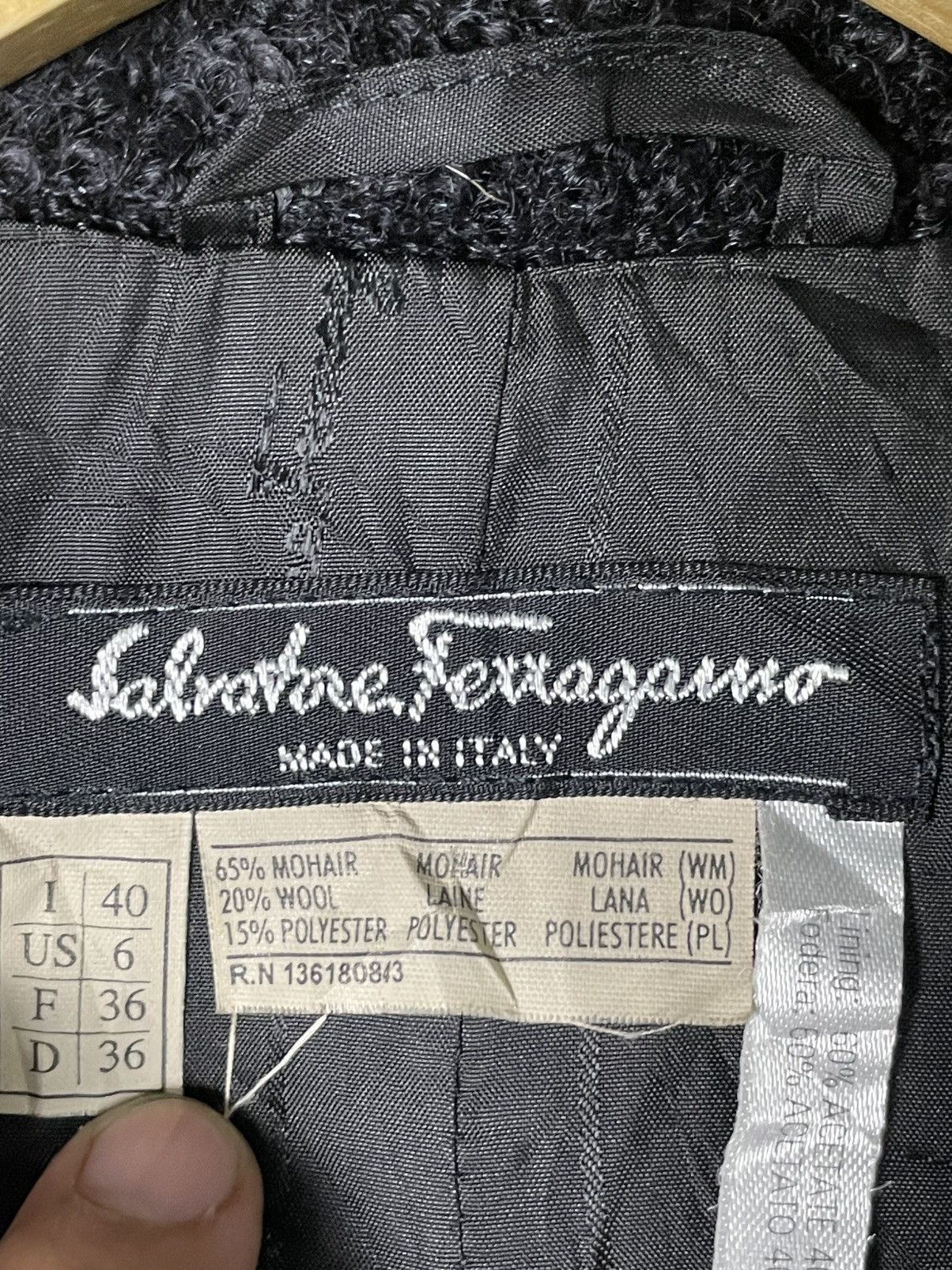 Salvatore Ferragamo × Vintage Salvatore Ferragamore x Vintage Wool Blazer (32) Size US S / EU 44-46 / 1 - 8 Thumbnail