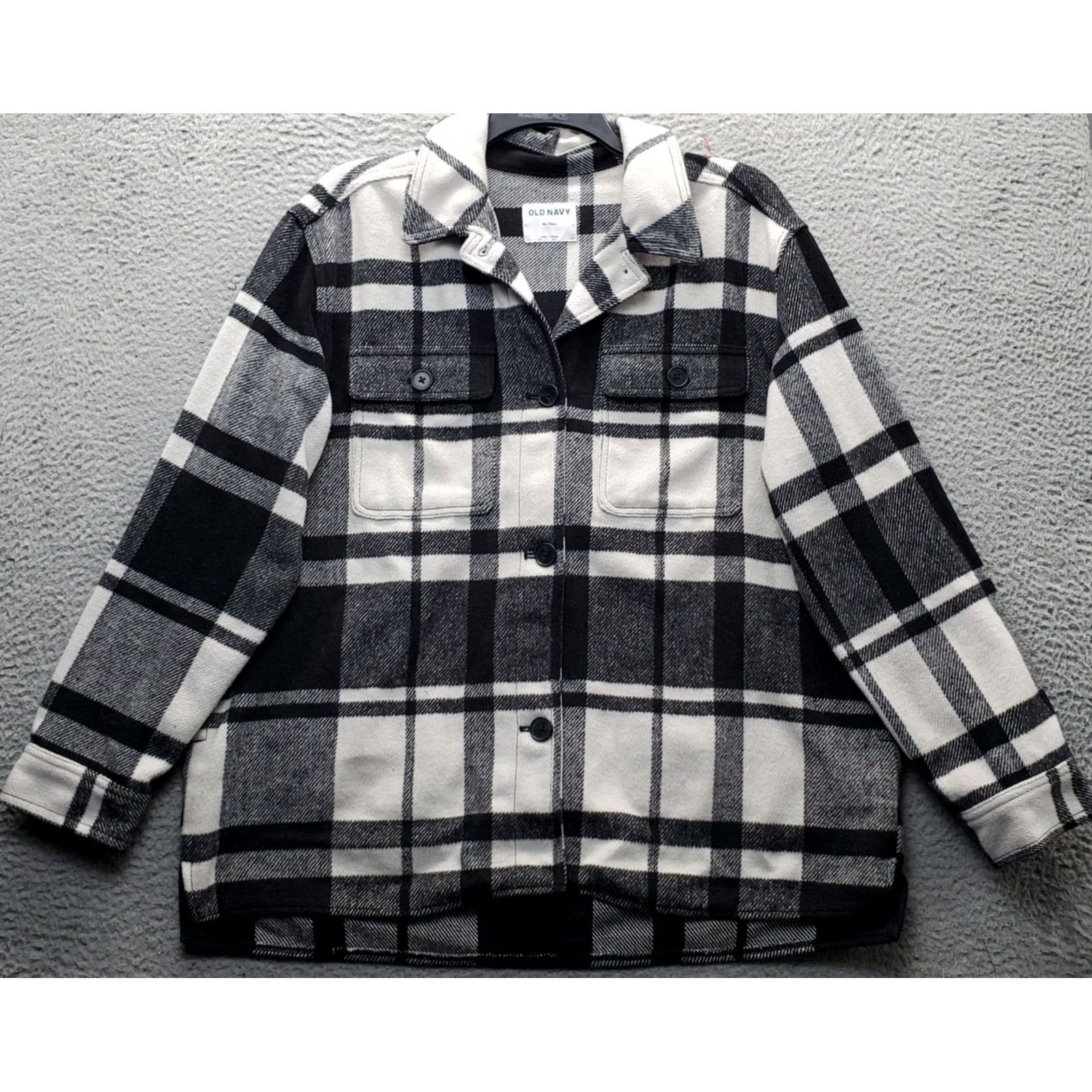 Old Navy VINTAGE Old Navy Shacket Womens XL Tall Multi Plaid Wool Blend Long Sleeve Button Front Size XL / US 12-14 / IT 48-50 - 2 Thumbnail