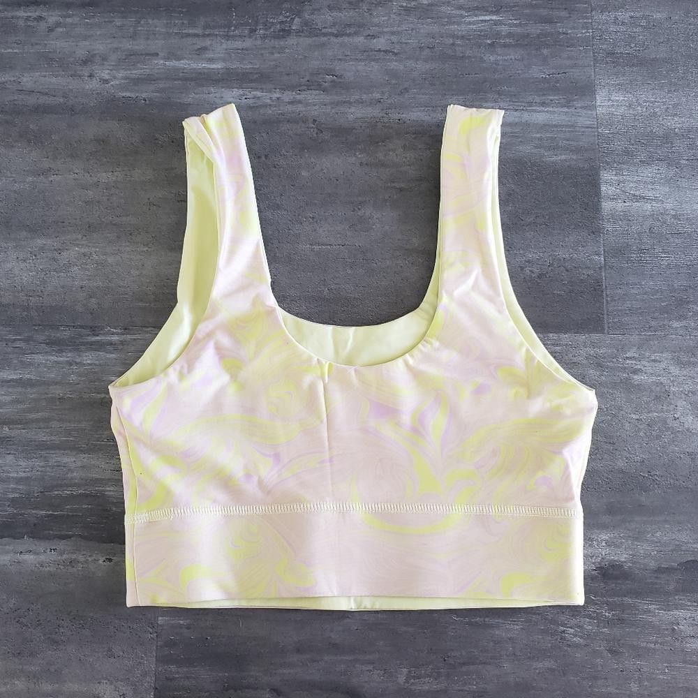 Fabletics Yellow Harlow Reversible Midi Sport Bra Size ONE SIZE - 2 Thumbnail