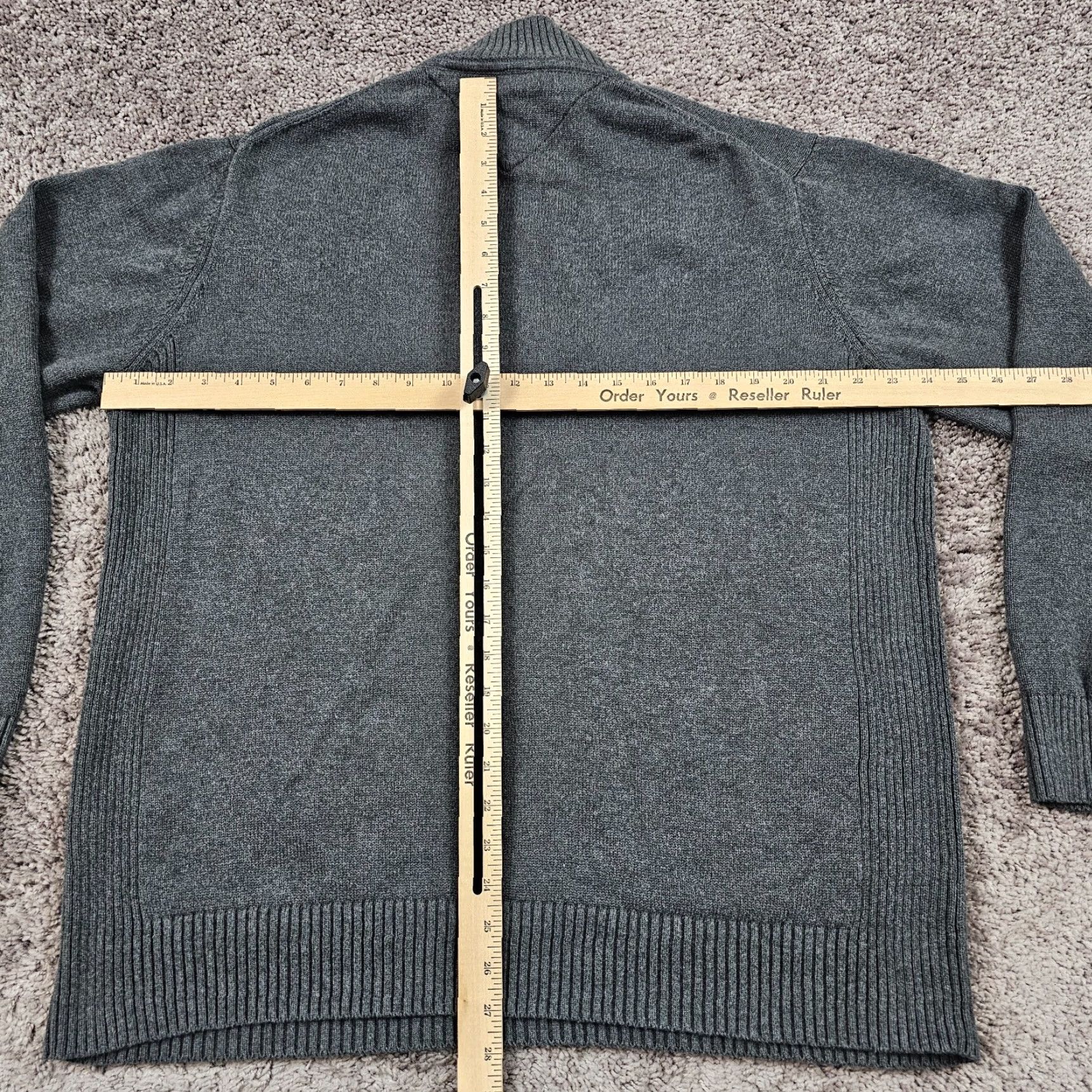 Tommy Hilfiger VINTAGE Tommy Hilfiger Sweater Mens XL Gray 1/4 Zip Mock Neck Knit Cotton Pullover £?? Size US XL / EU 56 / 4 - 4 Thumbnail