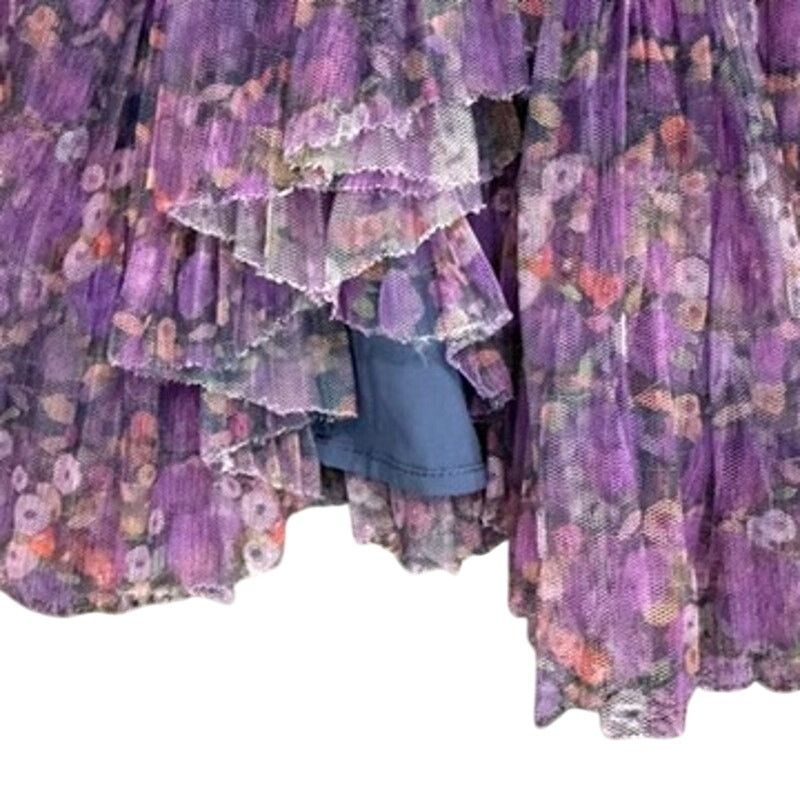 Hutch Hutch Tiered Floral Xala Dress in Purple Multi, Size US 12 Size XL / US 12-14 / IT 48-50 - 9 Thumbnail