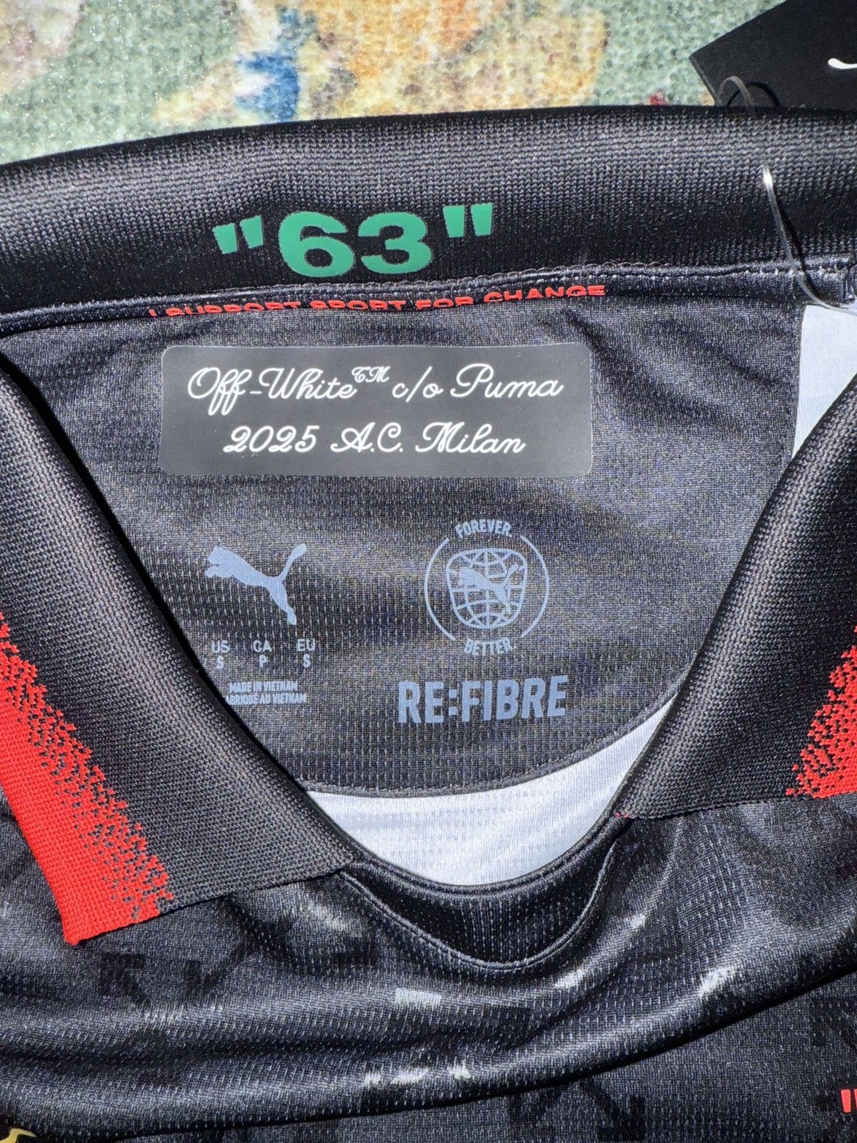 Off-White OFF-WHITE x Puma AC Milan Replica Jersey Black Size US S / EU 44-46 / 1 - 4 Thumbnail