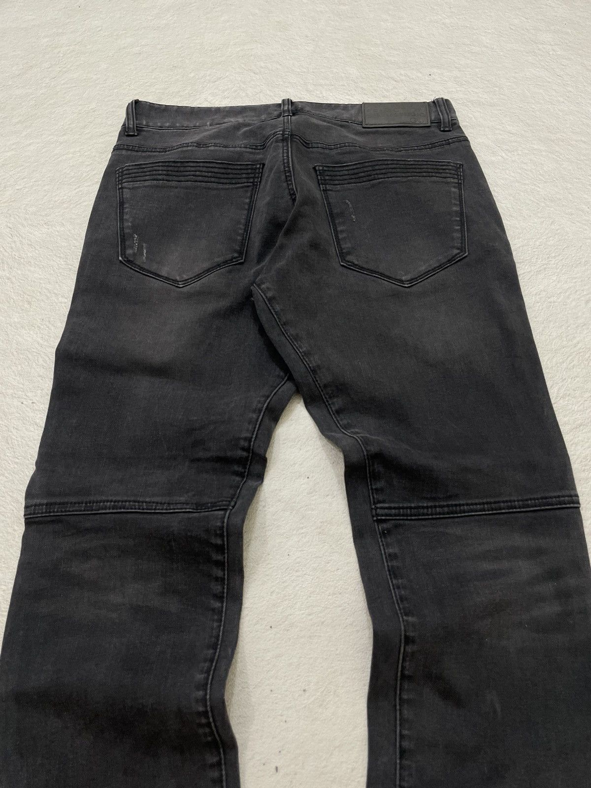 Japanese Brand 00s Kapital Black Moto Cargo Jeans Slim Straight Biker Denim Size US 30 / EU 46 - 10 Thumbnail