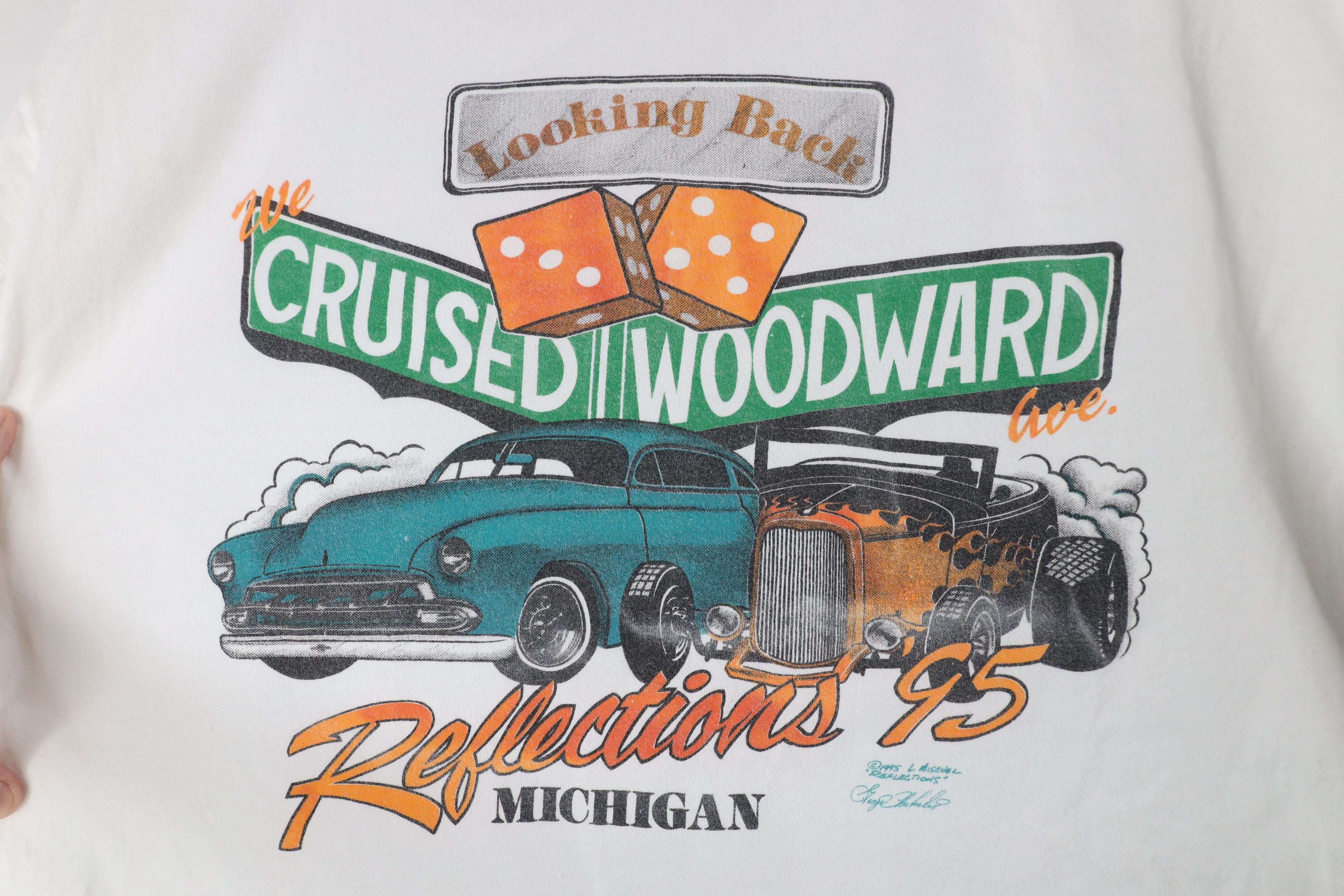 Vintage Vintage 90s Woodward Dream Cruise Car Racing T-Shirt White Size US XL / EU 56 / 4 - 4 Thumbnail