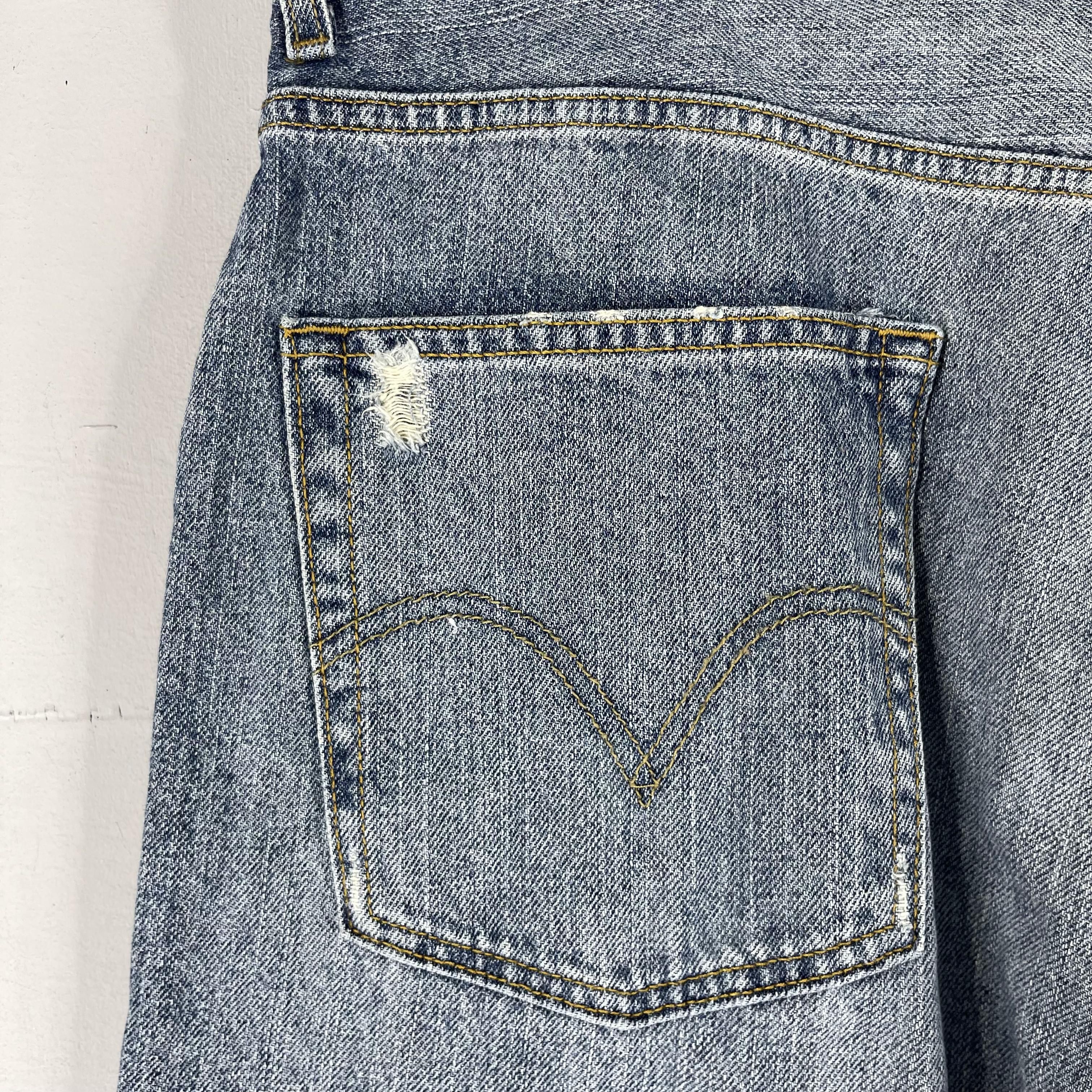 Levi's Vintage Clothing × Vintage W37 L26 Vintage Levis Distressed High Rise Cropped Jeans Size US 37 - 12 Thumbnail