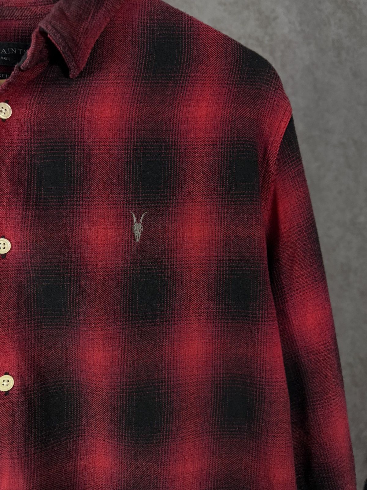Allsaints Allsaints luxury designer flannel logo relaxed shirt Size US L / EU 52-54 / 3 - 3 Thumbnail