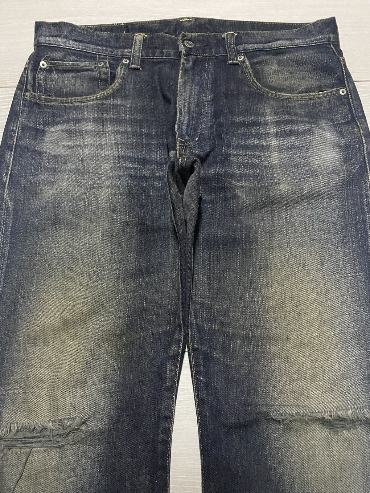 Edwin Vintate Edwin 504R Mud Wash Distressed Baggy Jeans Size US 36 / EU 52 - 3 Thumbnail