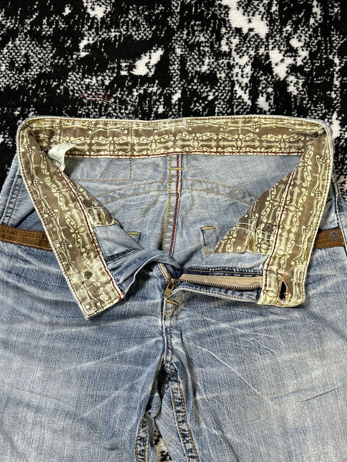 If Six Was Nine 2000s Vintage Edwin XV Distressed Rusty Jeans Sky Blue Size US 30 / EU 46 - 8 Thumbnail