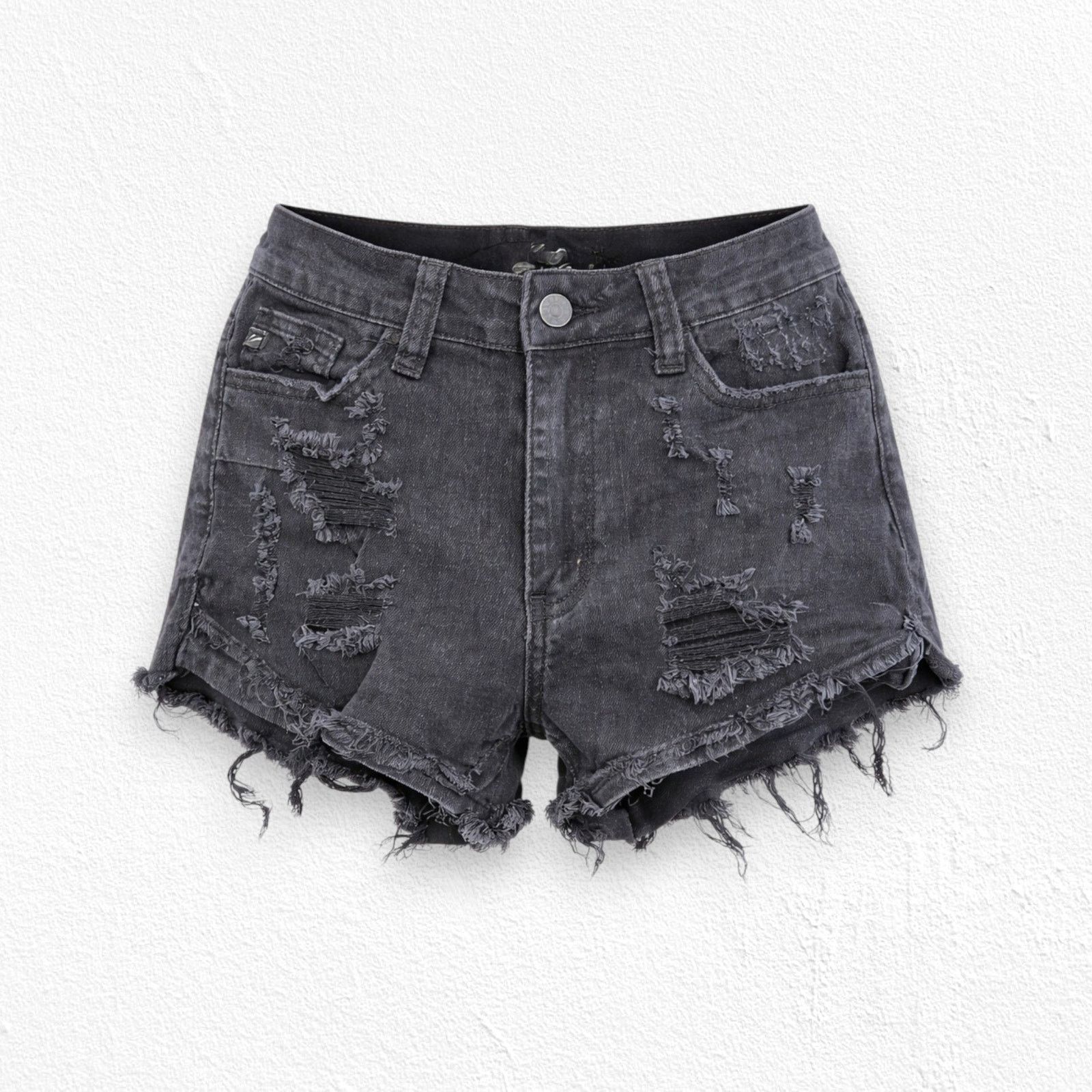Other KanCan Black Distressed Cutoff Denim Shorts Size XS Size 25" / US 0 / IT 36 - 1 Thumbnail