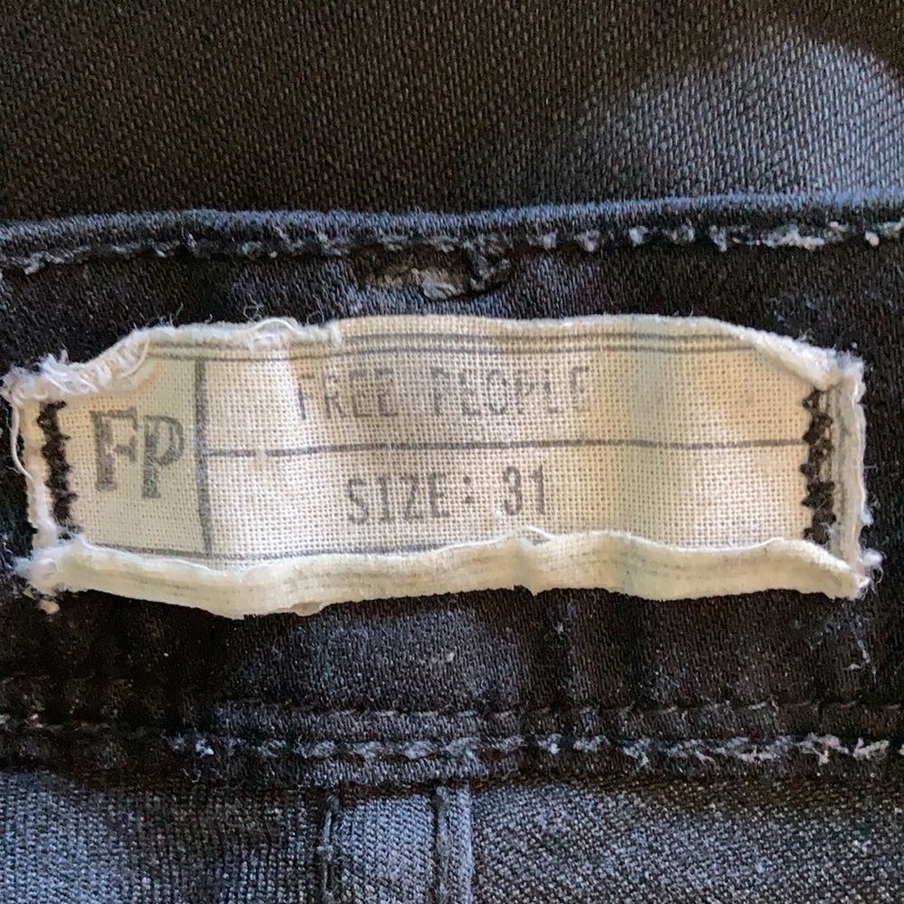 Free People Free People Black Denim Jeans Size 31 Size 31" - 7 Thumbnail