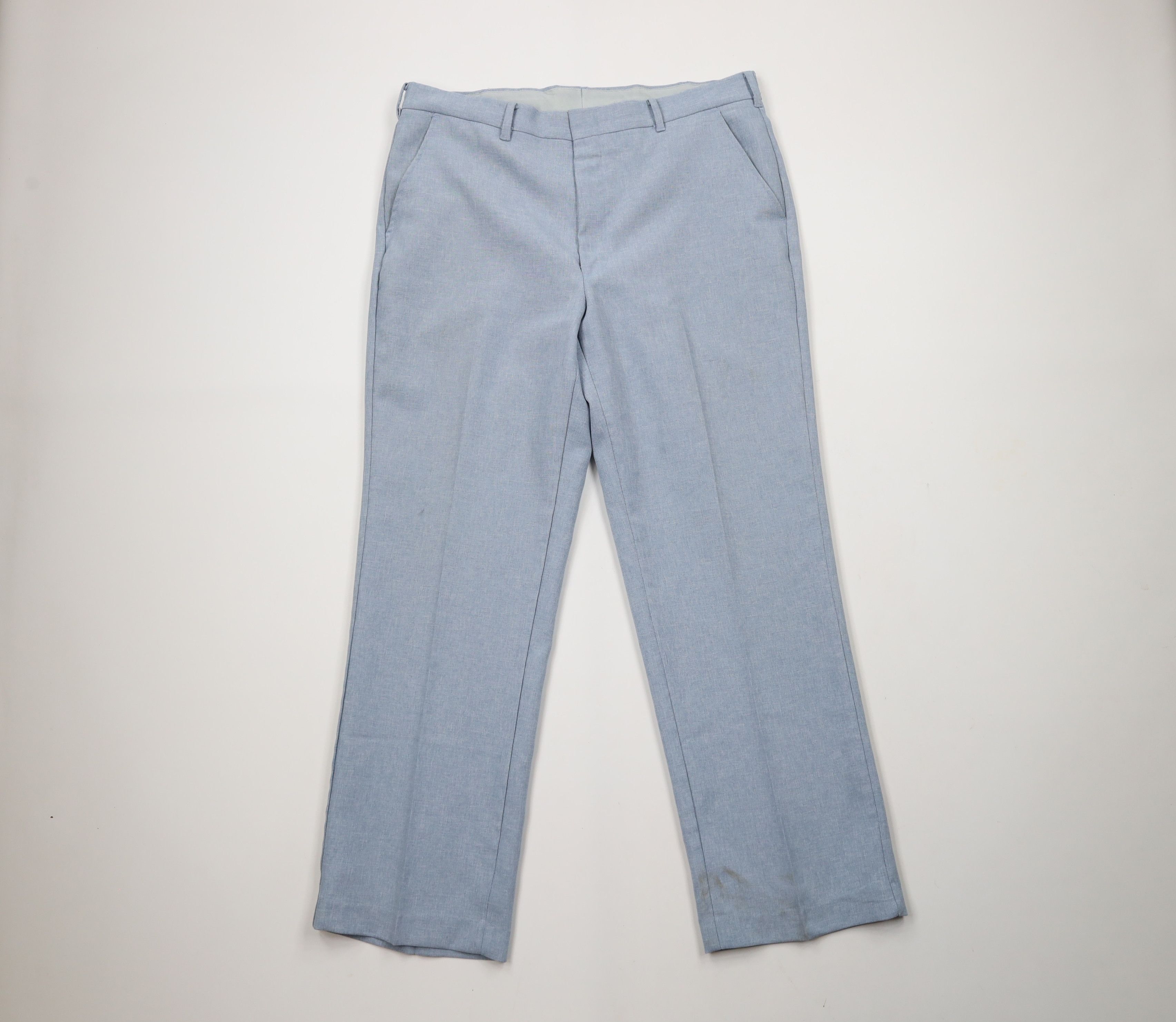 Vintage Vintage 70s Streetwear Knit Wide Leg Chino Pants USA Size US 34 / EU 50 - 1 Thumbnail