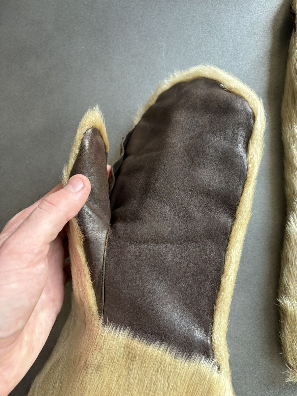 Leather × Vintage Vintage Sealskin Gauntlets Antique Seal Fur Mittens Gloves Size ONE SIZE - 10 Thumbnail