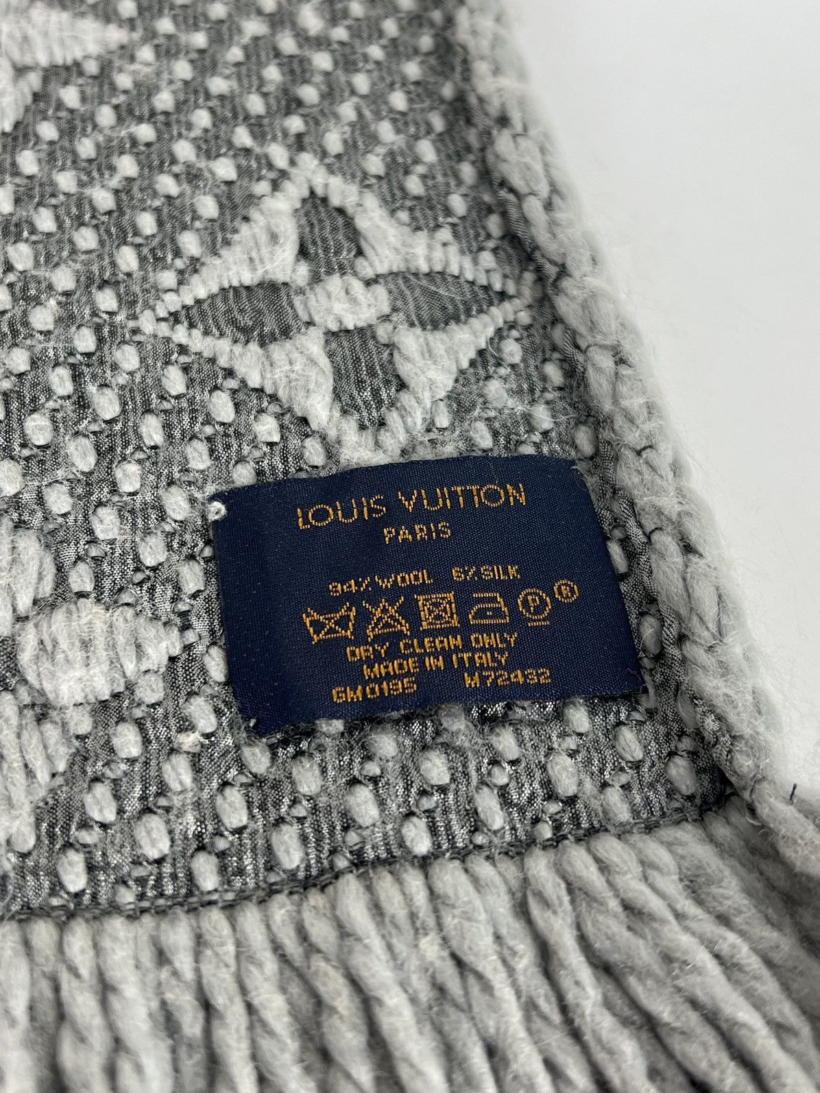 Louis Vuitton LOUIS VUITTON Scarf Echarpe LV Logomania Monogram Wool Silk Size ONE SIZE - 8 Thumbnail