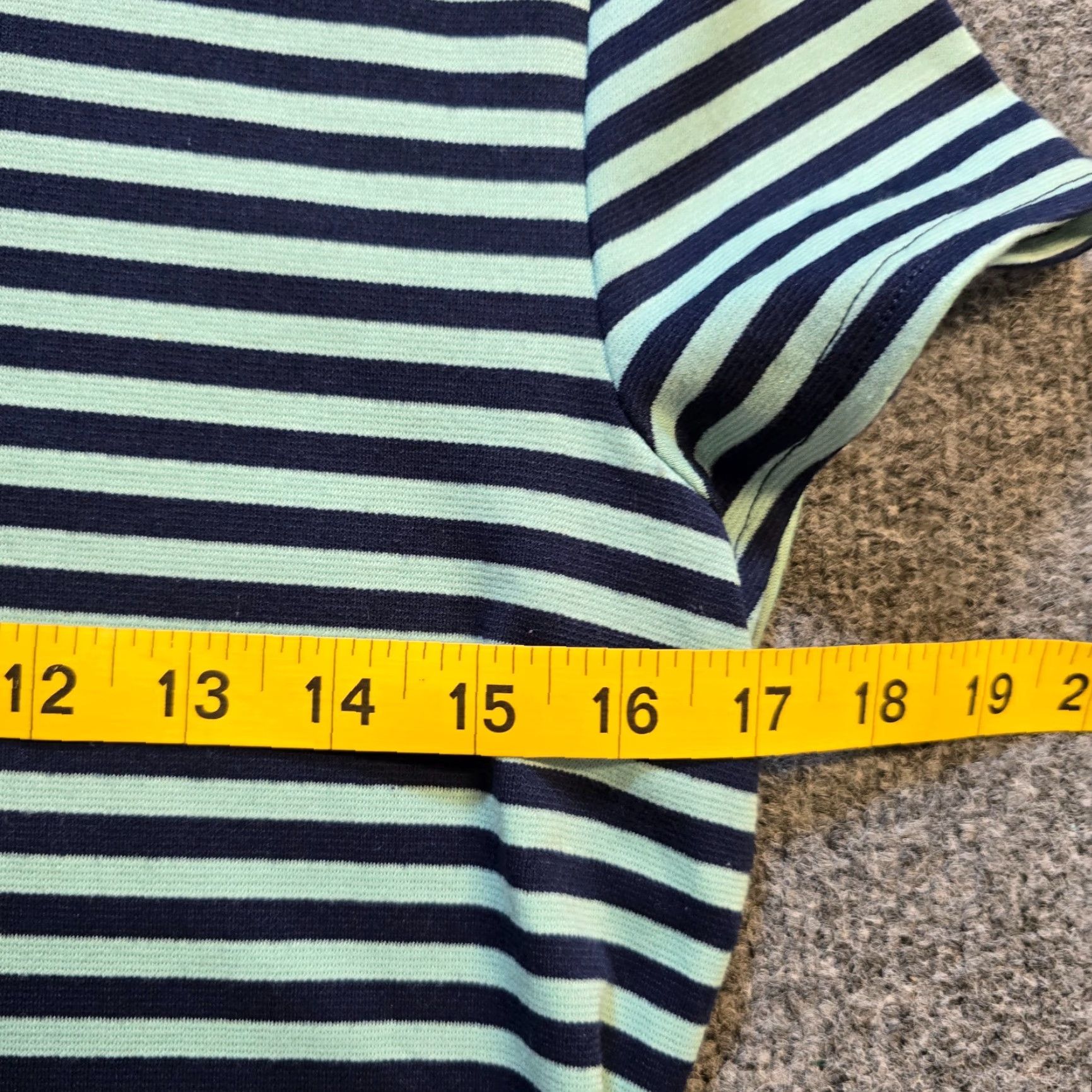 Free People Free People Dress Women Medium Blue Striped A-Line Short Sleeve Casual Stretch 90s Green/Blue Pattern Knit Polyester Dress Length Short Size M / US 6-8 / IT 42-44 - 7 Thumbnail