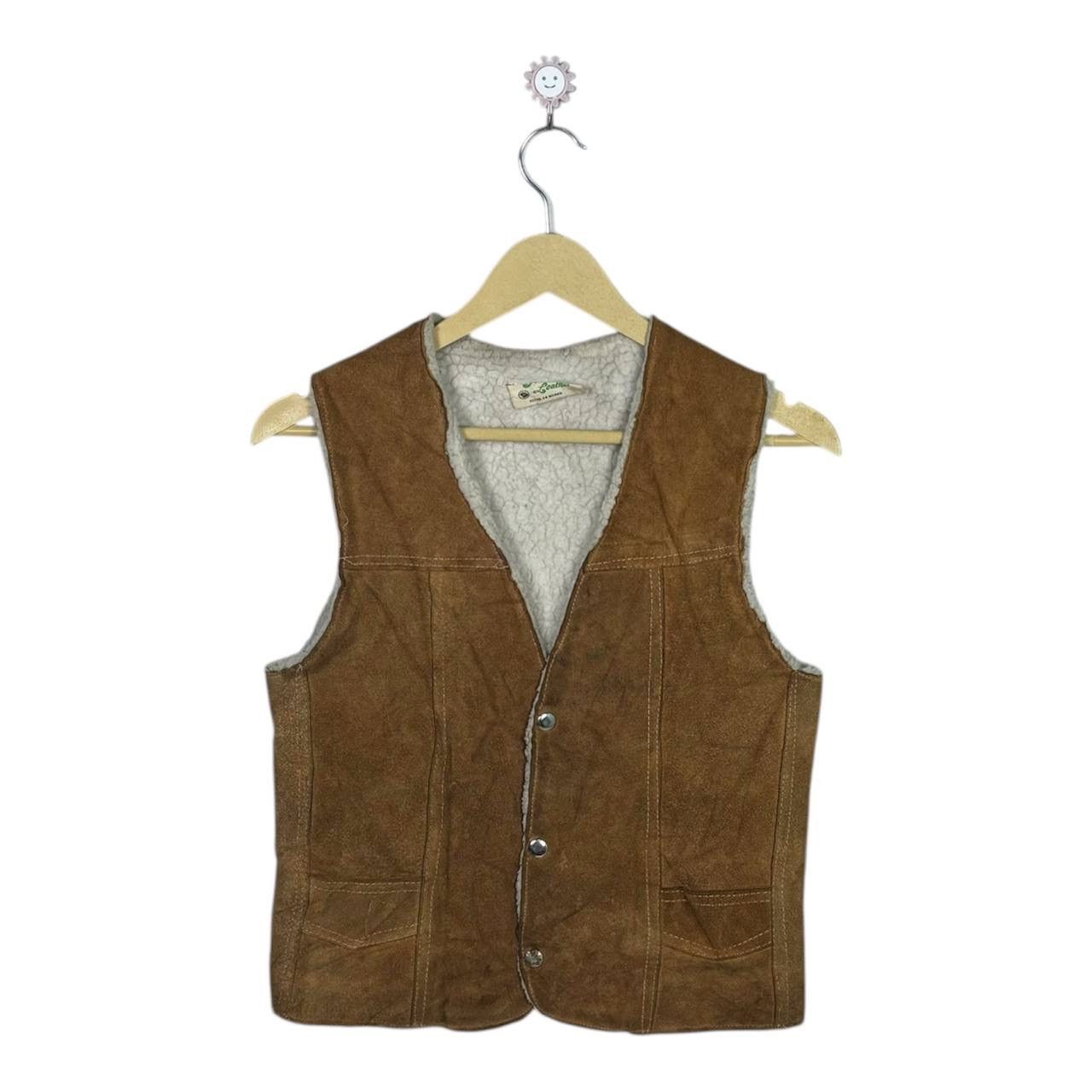 Genuine Leather Vintage 80s Genuine Leather Vest Brown Size US XS / EU 42 / 0 - 1 Thumbnail