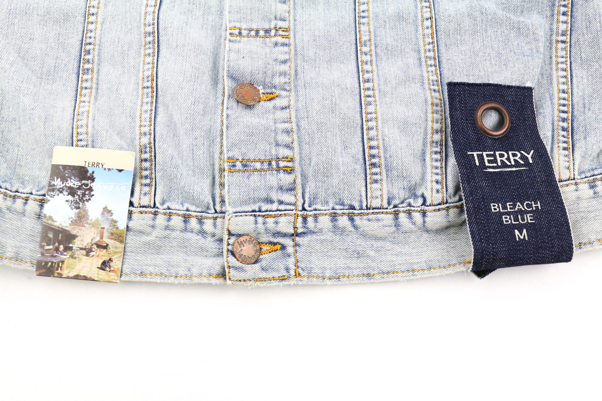 Nudie Jeans TERRY M Denim Bleach Washed Cotton Jacket 80761 Size US M / EU 48-50 / 2 - 6 Thumbnail
