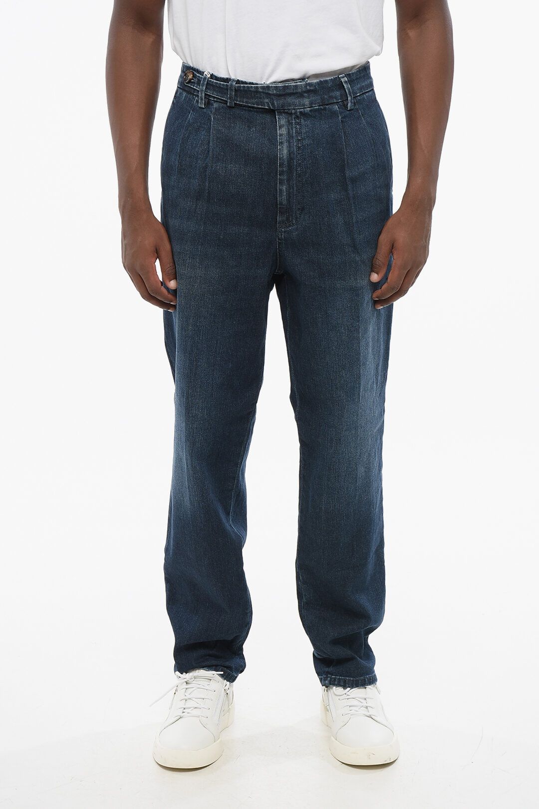 og1mm0725 Double-pleated Regular Fit Denim in Blue