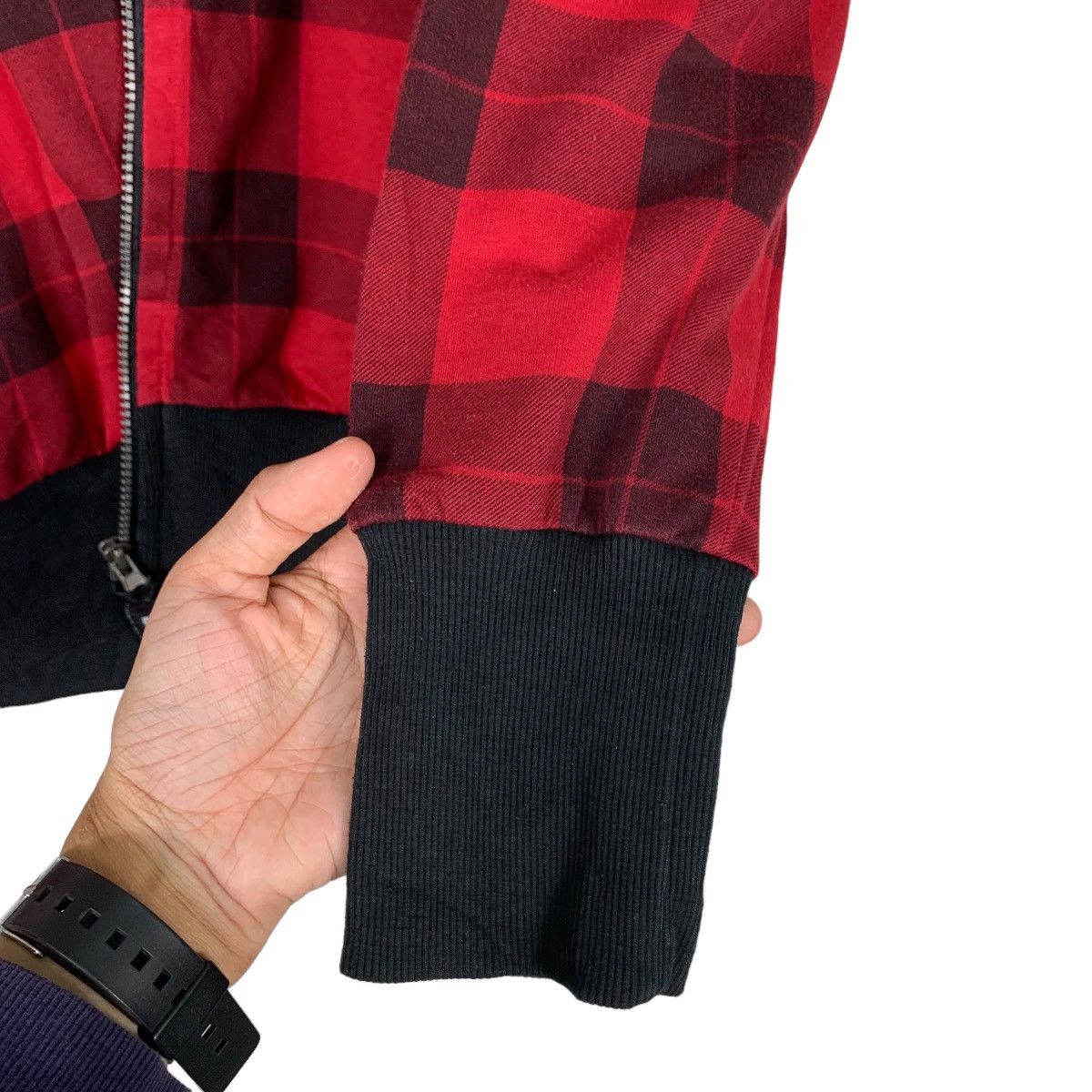 Japanese Brand BATSU STUDIO Big Logo Tartan Zipper Hoodies #0806-C36 Size US M / EU 48-50 / 2 - 14 Thumbnail