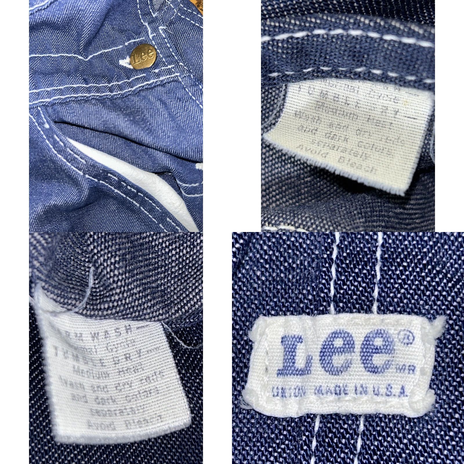 Lee VINTAGE Lee Union Made Worker Blue Denim Bibs Overalls USA Made 30x27 Mens Overalls Denim Bibs 30 27 Blue Size US 30 / EU 46 - 8 Thumbnail