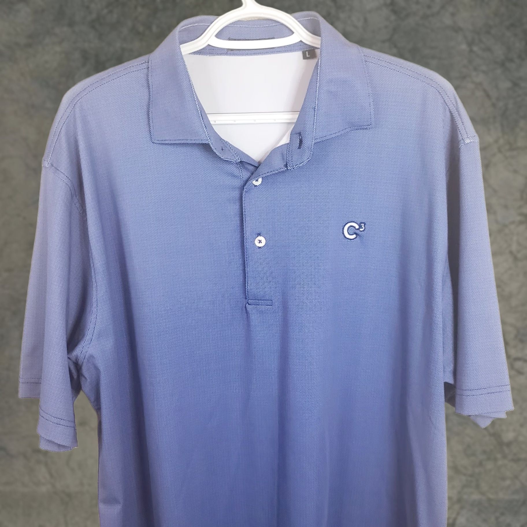 Vintage Polo Golf Shirt Mens L Blue Short Sleeve Regular Fit Stretch C3 Logo Size US L / EU 52-54 / 3 - 1 Thumbnail