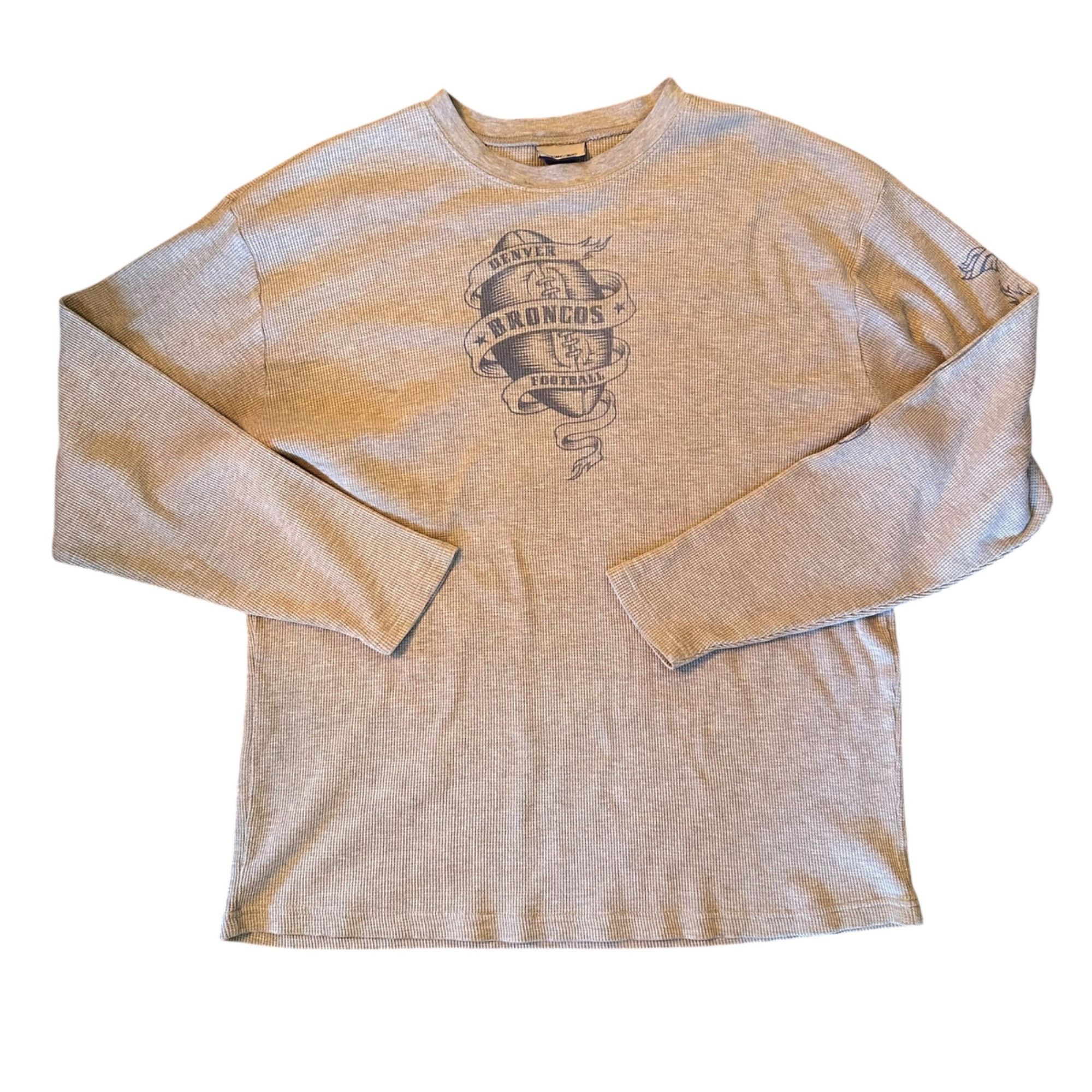 Reebok Vintage Reebok Denver Broncos Waffle Knit Thermal Shirt 2XL Size US XXL / EU 58 / 5 - 1 Thumbnail