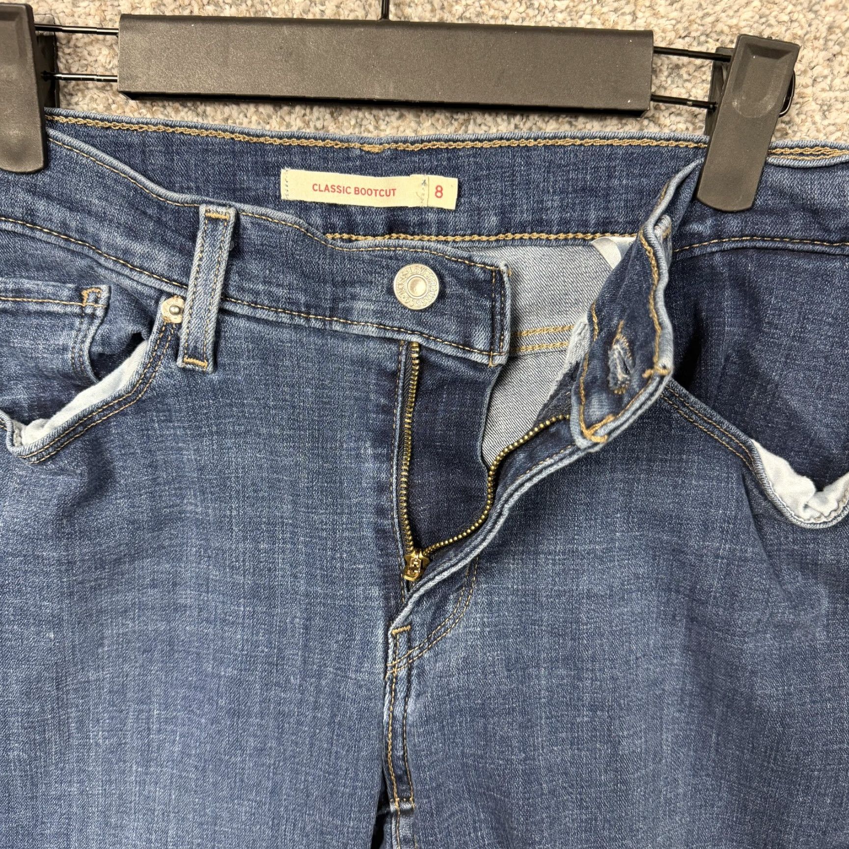 Levi's Levi’s Classic Bootcut Jeans Womens 8 Dark Wash Blue Stretch Denim Mid Rise Jeans Women Size 40" / US 18 - 6 Thumbnail