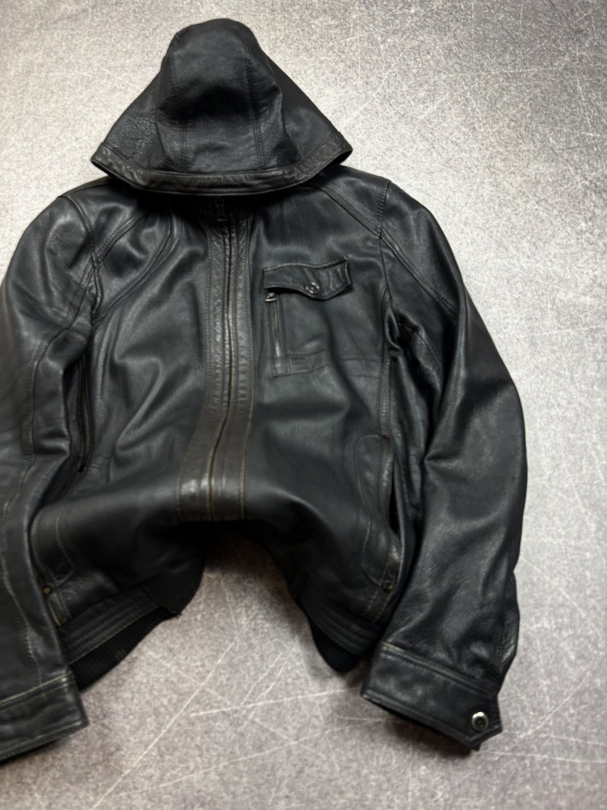 Hysteric Glamour Rick Owens VTG Yohji Yamamoto Style Fur Hood Leather Jacket Size US M / EU 48-50 / 2 - 3 Thumbnail