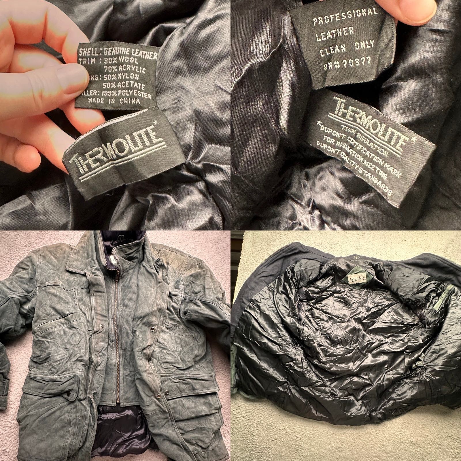Vintage VINTAGE Aggio Leather Jacket Mens Medium Green Quilt Lined Suede Full Zip Pockets Casual Jacket M Green Mens Size US M / EU 48-50 / 2 - 9 Thumbnail