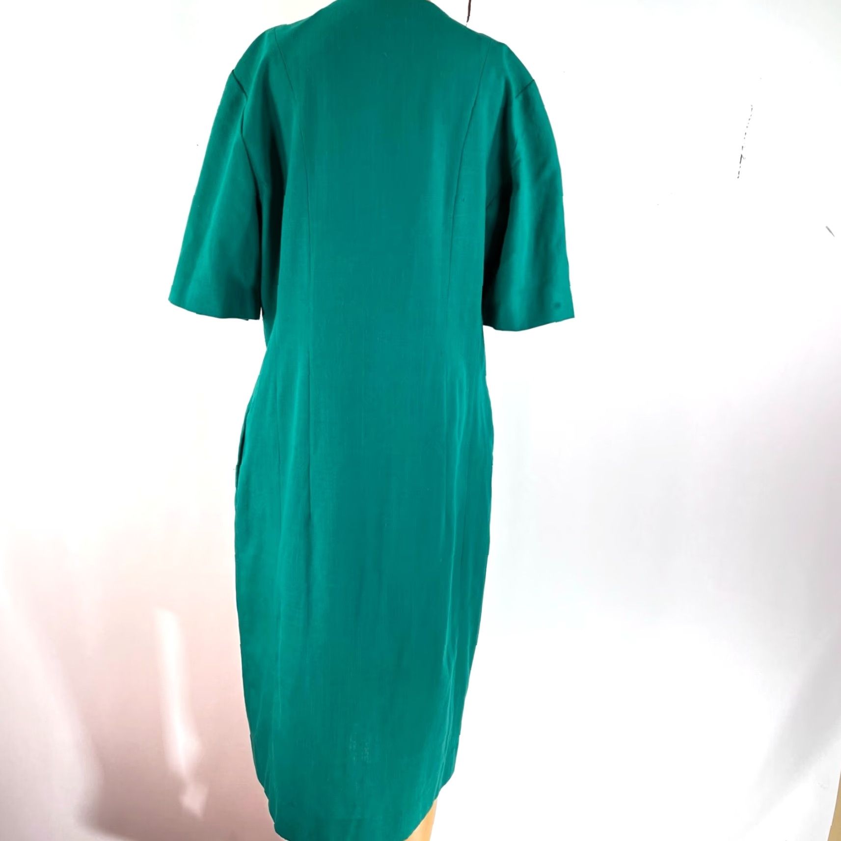 Vintage VINTAGE Brownstone Studio NY Front Button Midi Dress Womens 14 Green Pockets USA Adult Size XL / US 12-14 / IT 48-50 - 2 Thumbnail