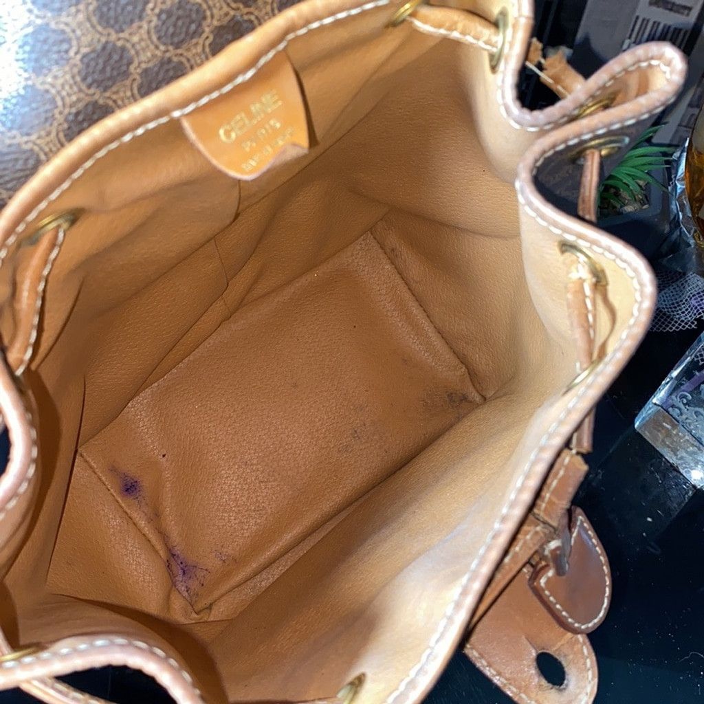Celine Authentic CELINE Macadam Blason Drawstring Leather Backpack Size ONE SIZE - 9 Thumbnail