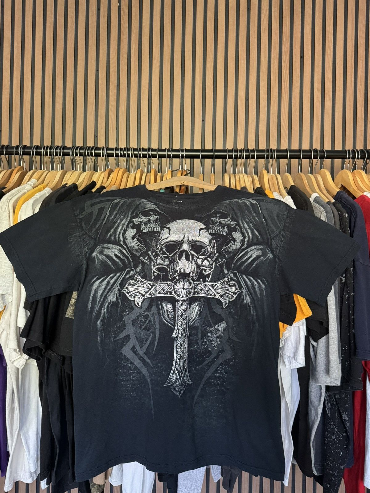 Other MMA ELITE Black skull cross tee W/ silver accents Tee Large Size US L / EU 52-54 / 3 - 1 Thumbnail
