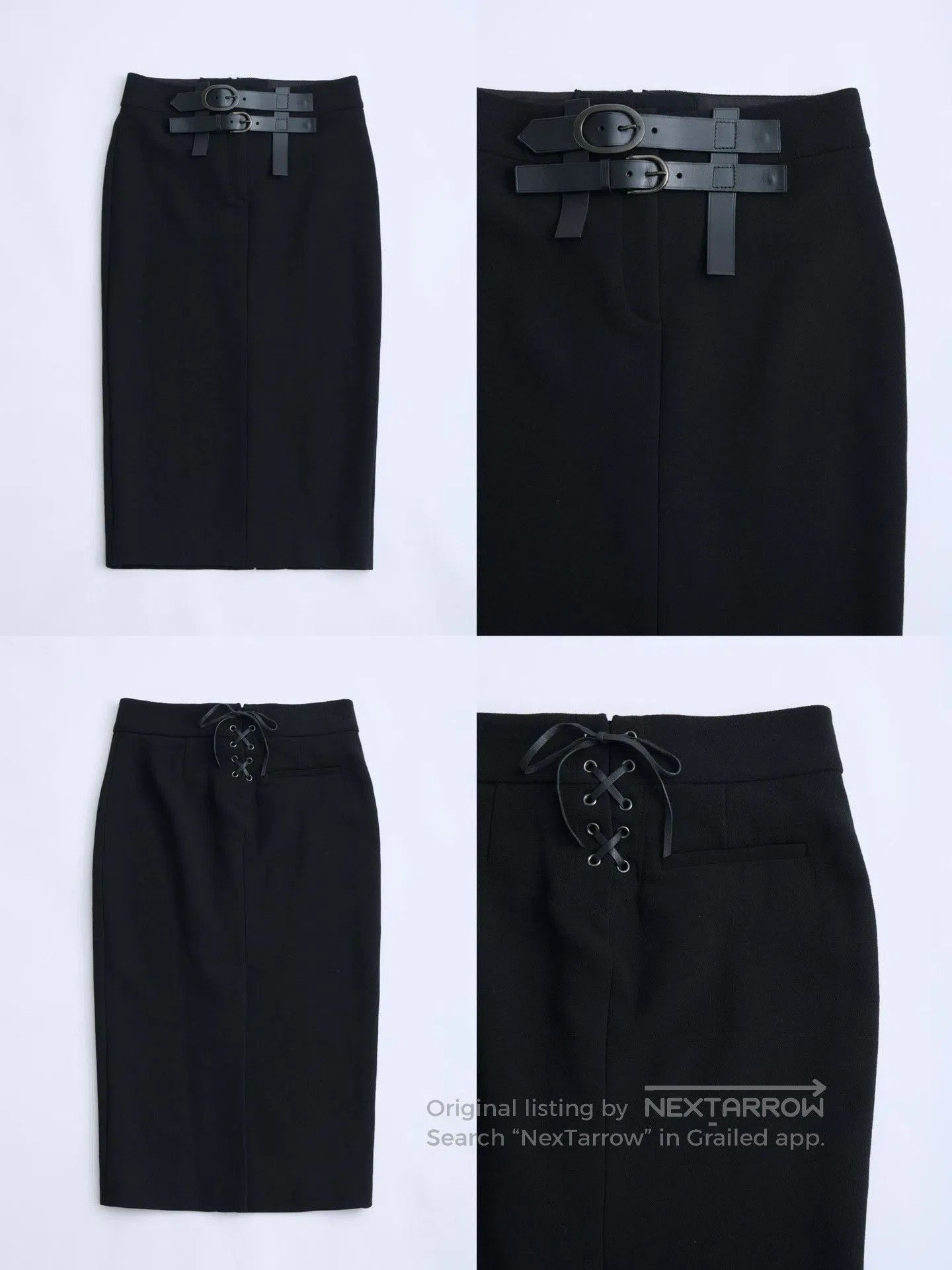 Tom Ford Tom Ford Double Belt Wool Midi Skirt. Size 31" - 8 Thumbnail